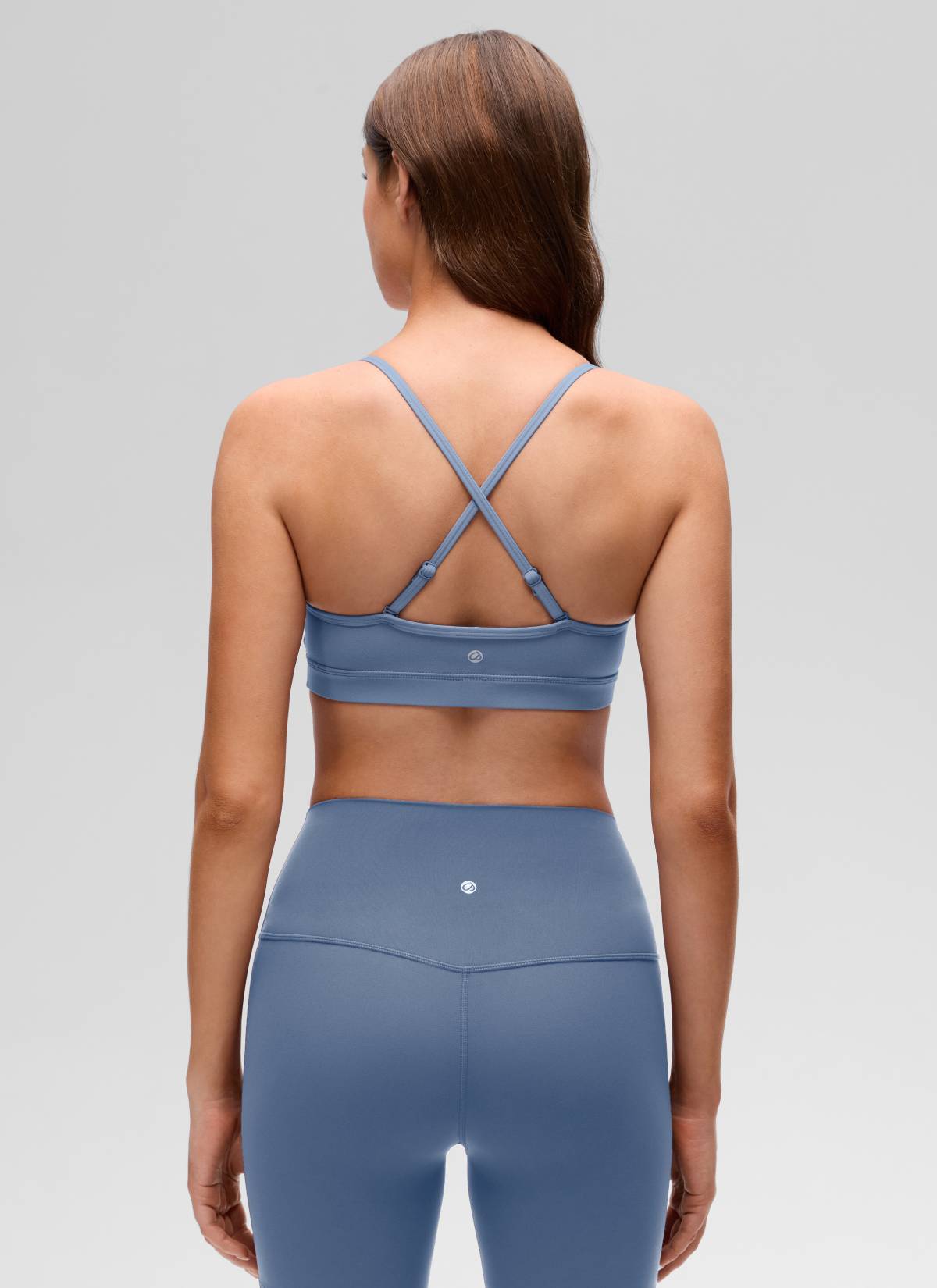 CRZ YOGA Butterluxe Bra Sukan Yoga Berlapik Leher V Wanita Denim Dibasuh