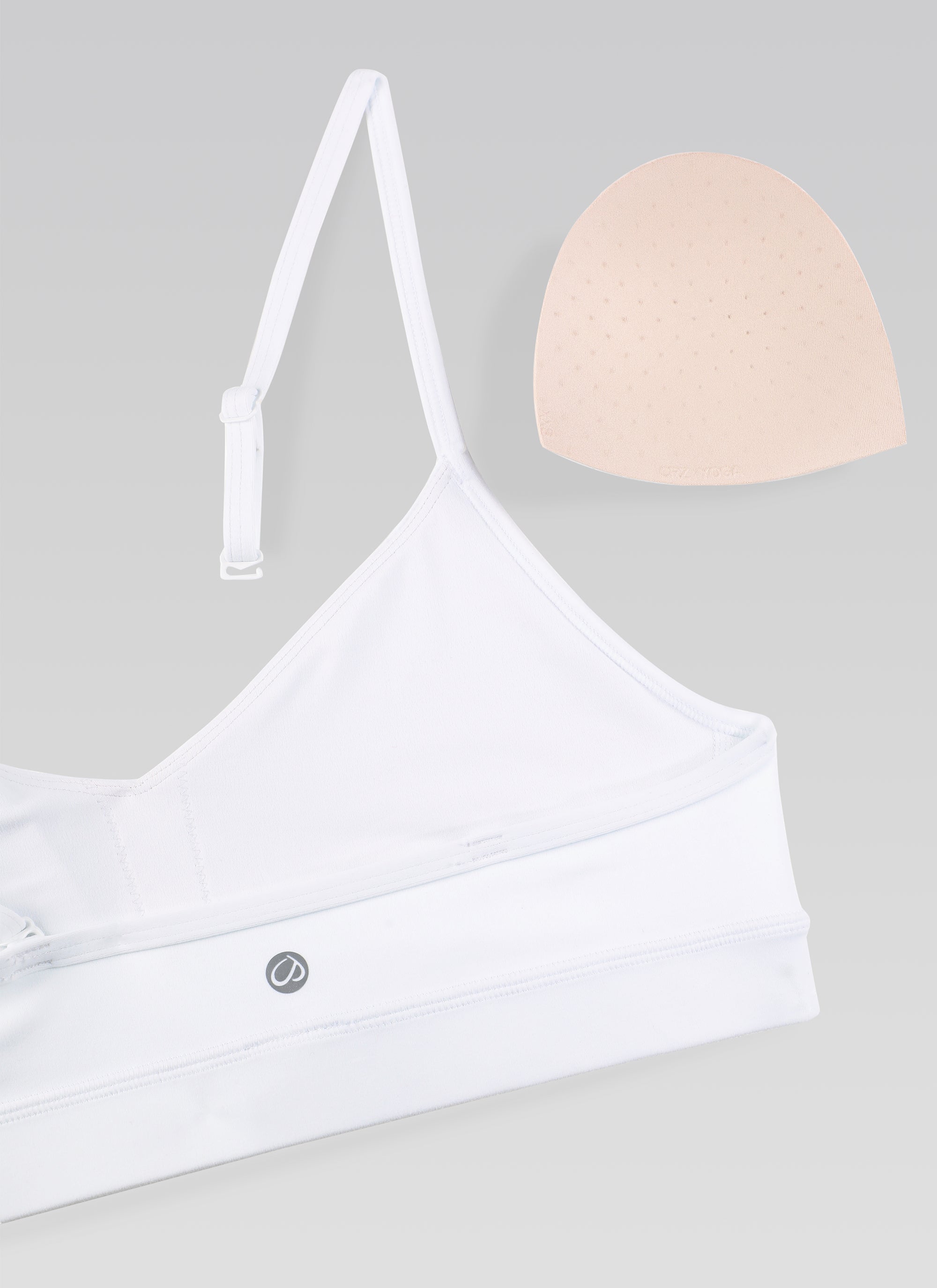 CRZ YOGA Butterluxe Bra Sukan Yoga Berlapik Leher V Wanita Putih