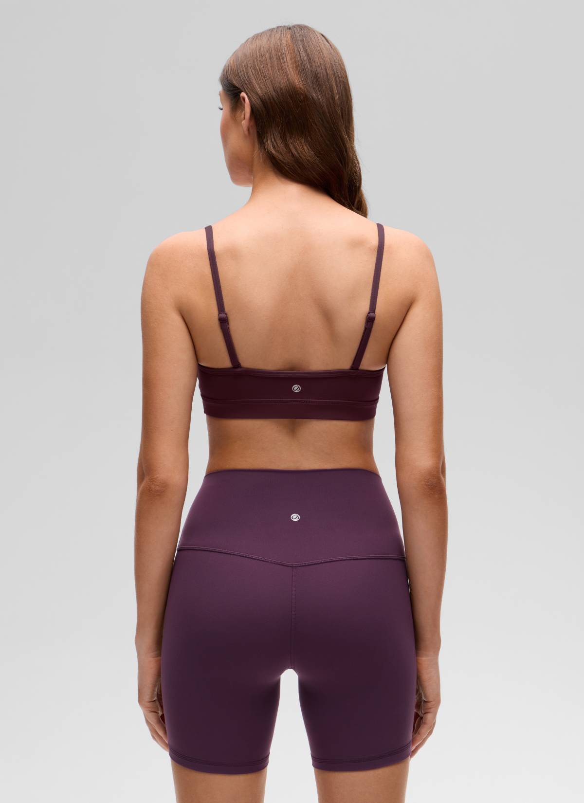 CRZ YOGA Butterluxe Bra Sukan Yoga Berlapik Leher V Wanita Plum Masak