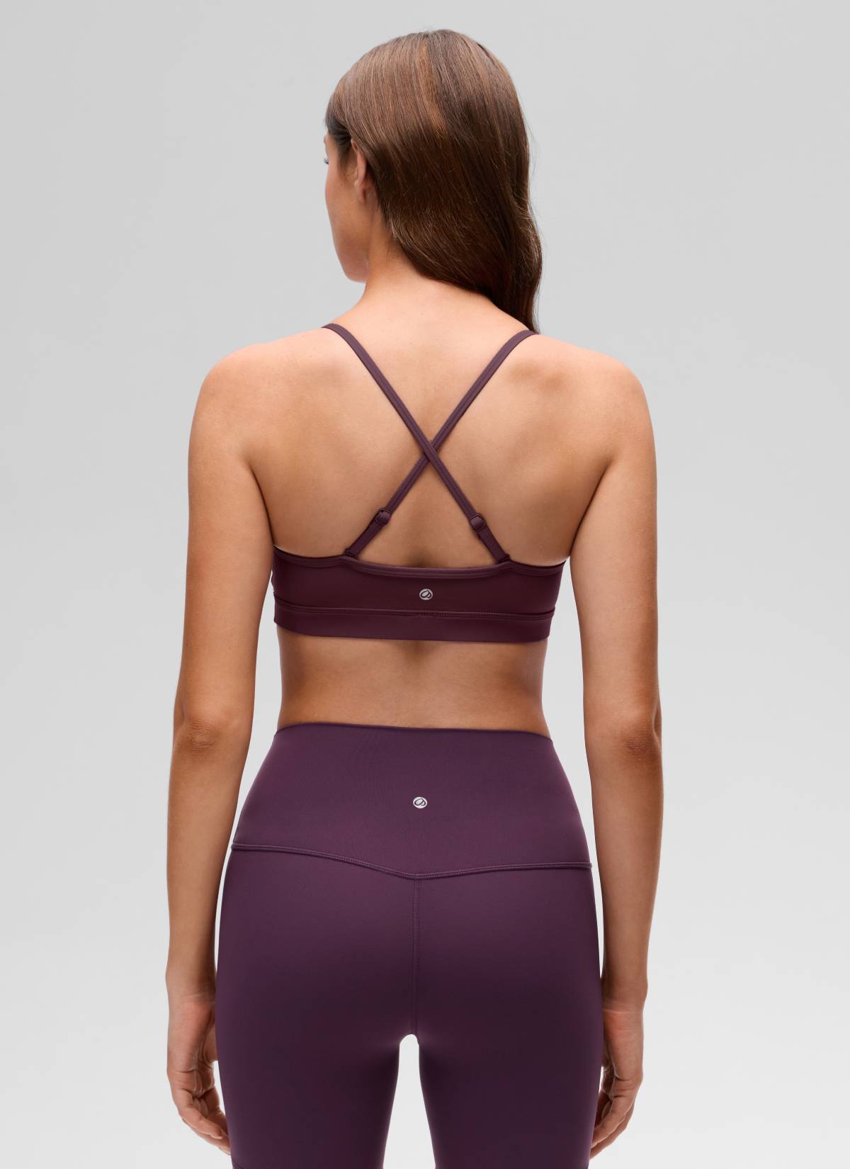 CRZ YOGA Butterluxe Bra Sukan Yoga Berlapik Leher V Wanita Plum Masak