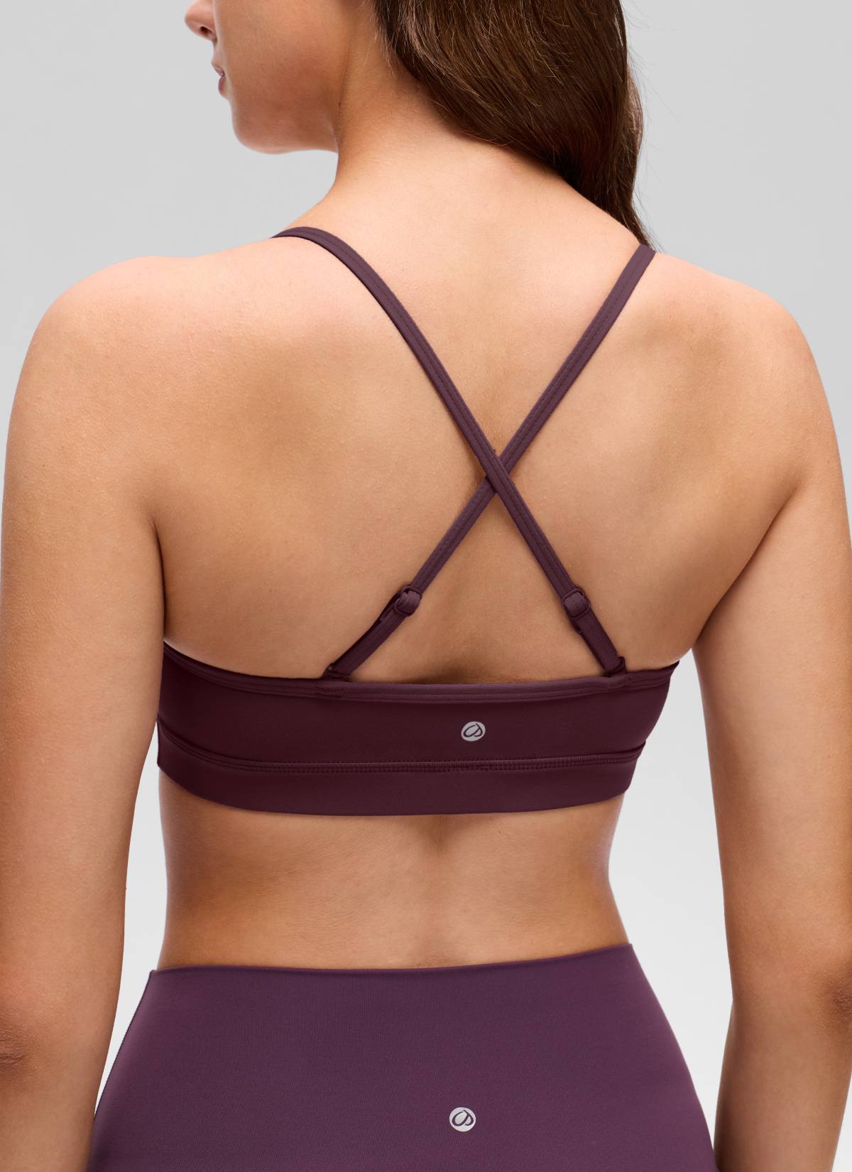 CRZ YOGA Butterluxe Bra Sukan Yoga Berlapik Leher V Wanita Plum Masak