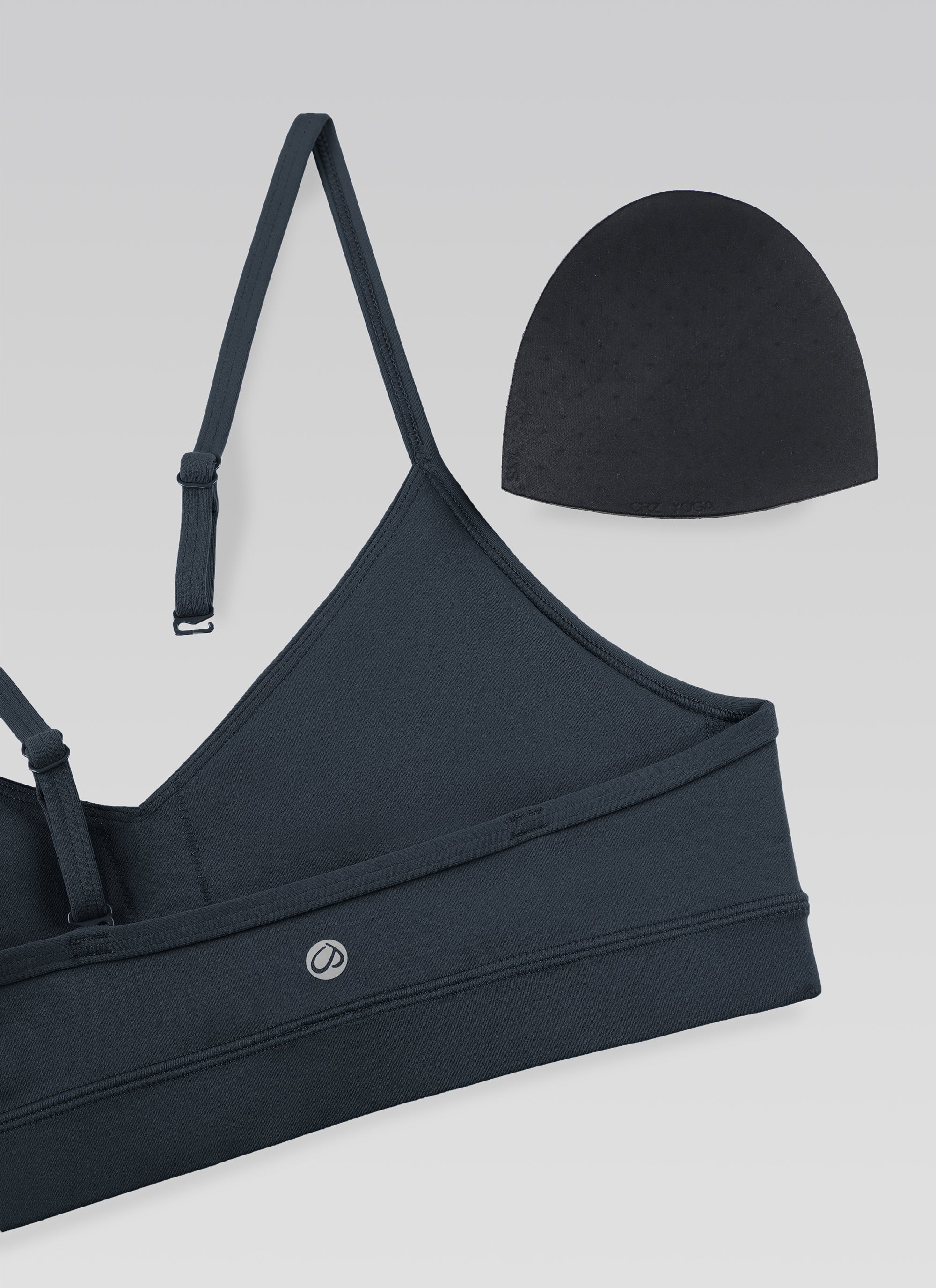 CRZ YOGA Butterluxe Bra Sukan Yoga Berlapik Leher V Wanita Warna Biru Sejati