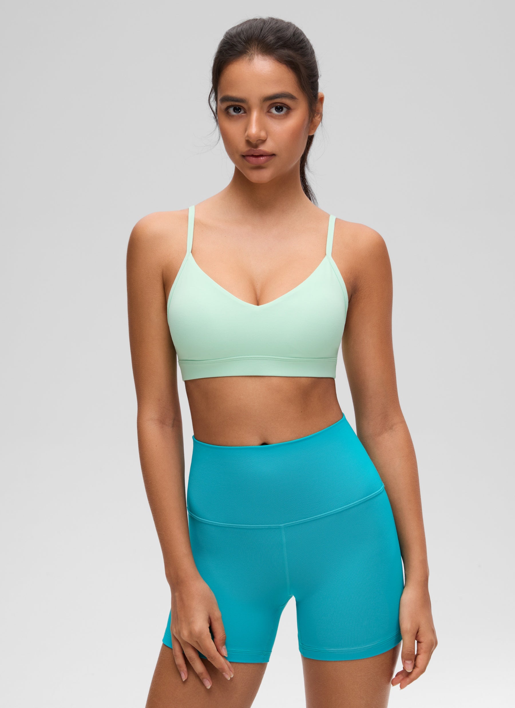 CRZ YOGA Butterluxe Bra Sukan Yoga Berlapik Leher V Wanita Mint Moment