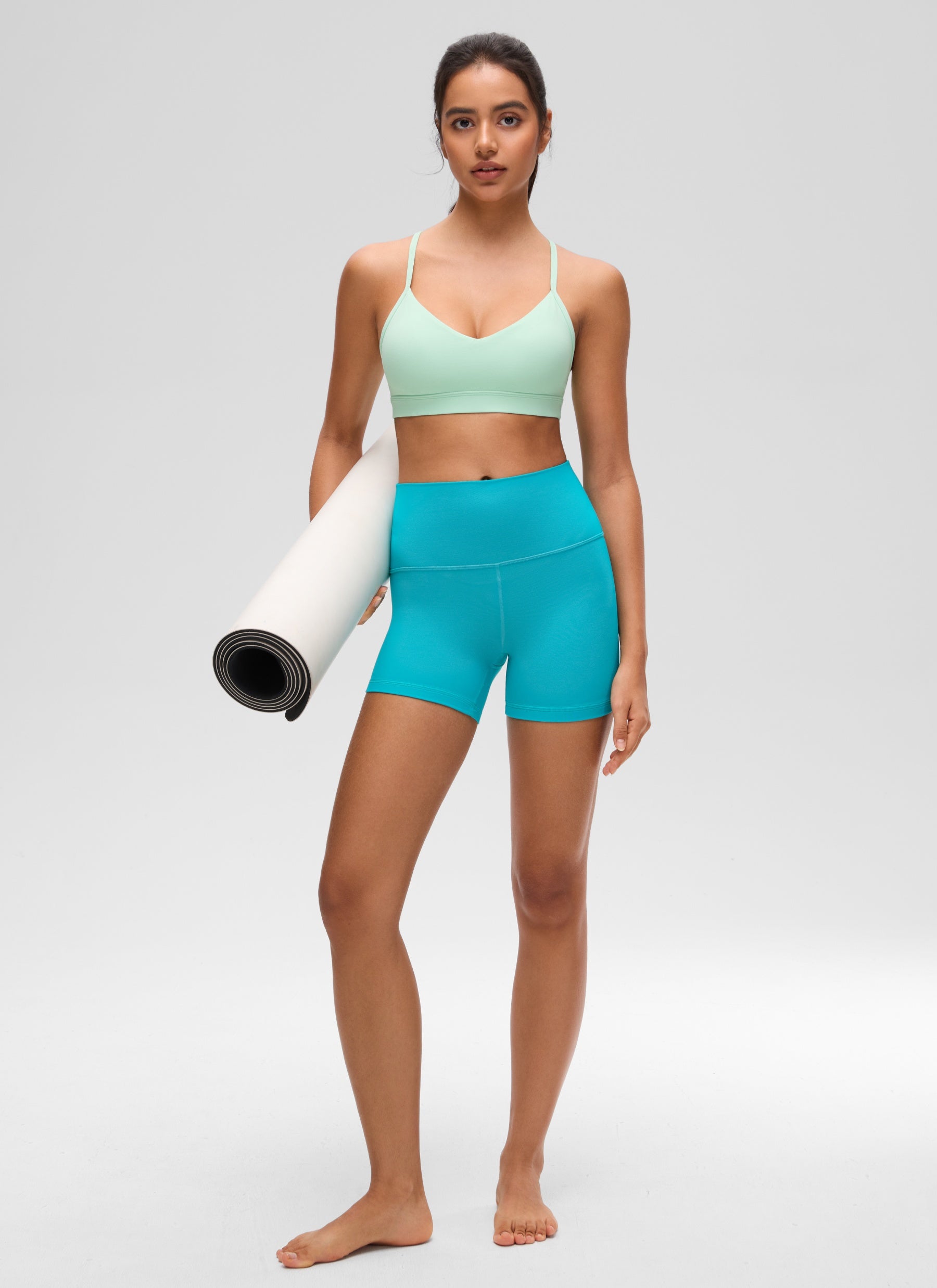 CRZ YOGA Butterluxe Bra Sukan Yoga Berlapik Leher V Wanita Mint Moment