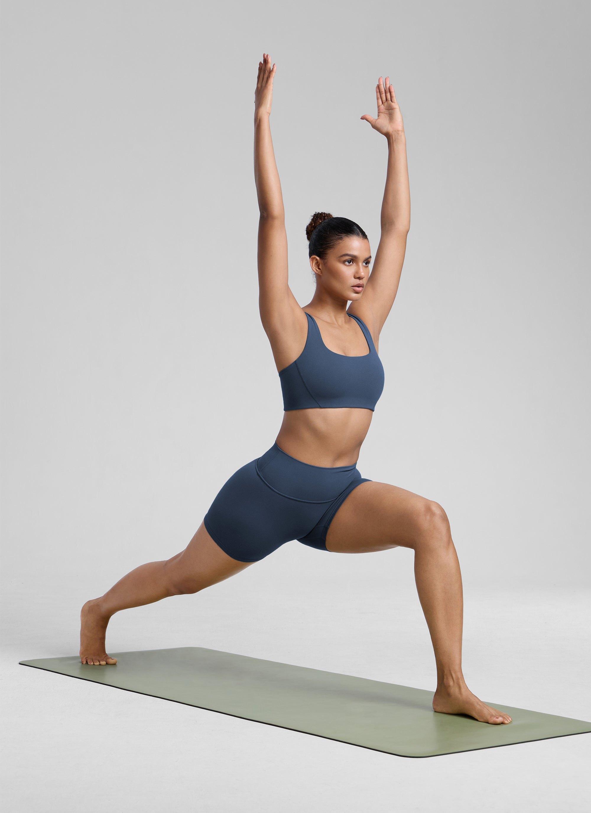 CRZ YOGA Wanita Butterlift Bra Sukan Yoga Leher Segi Empat Berlapis Berganda Stelindigo
