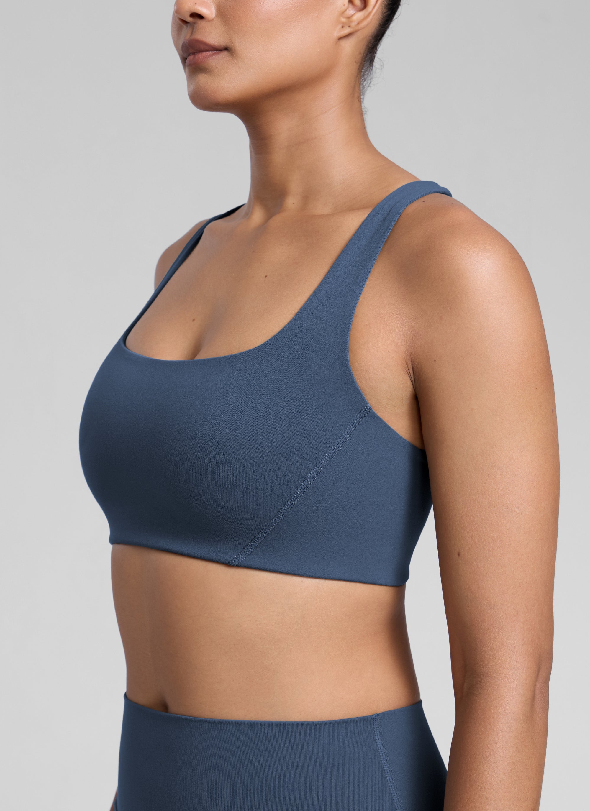 CRZ YOGA Wanita Butterlift Bra Sukan Yoga Leher Segi Empat Berlapis Berganda Stelindigo
