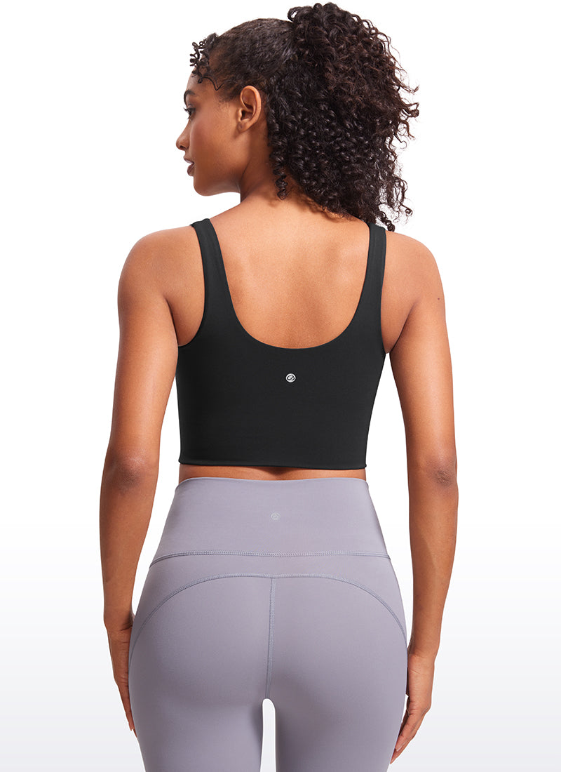 Cawan Acuan Yoga Wanita CRZ YOGA Butterluxe Bra Garis Panjang V-Leher Hitam