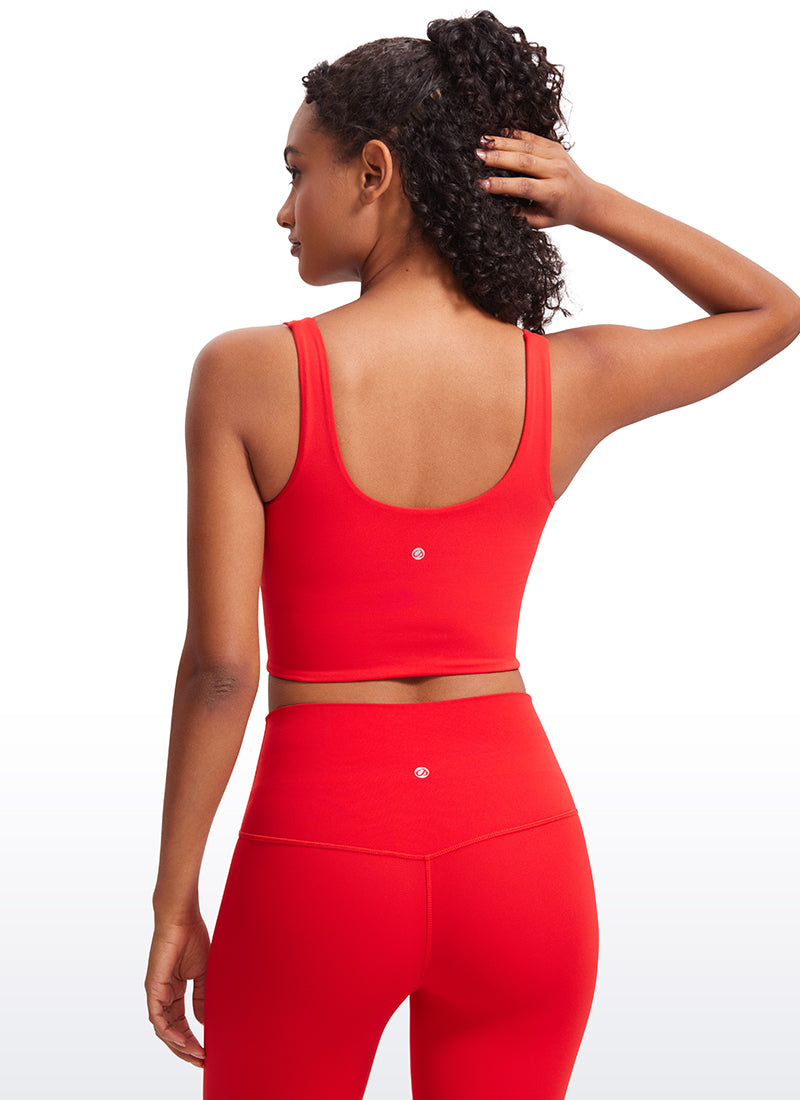 Cawan Acuan Yoga Wanita CRZ YOGA Butterluxe Bra Garis Panjang Leher V Merah Tua
