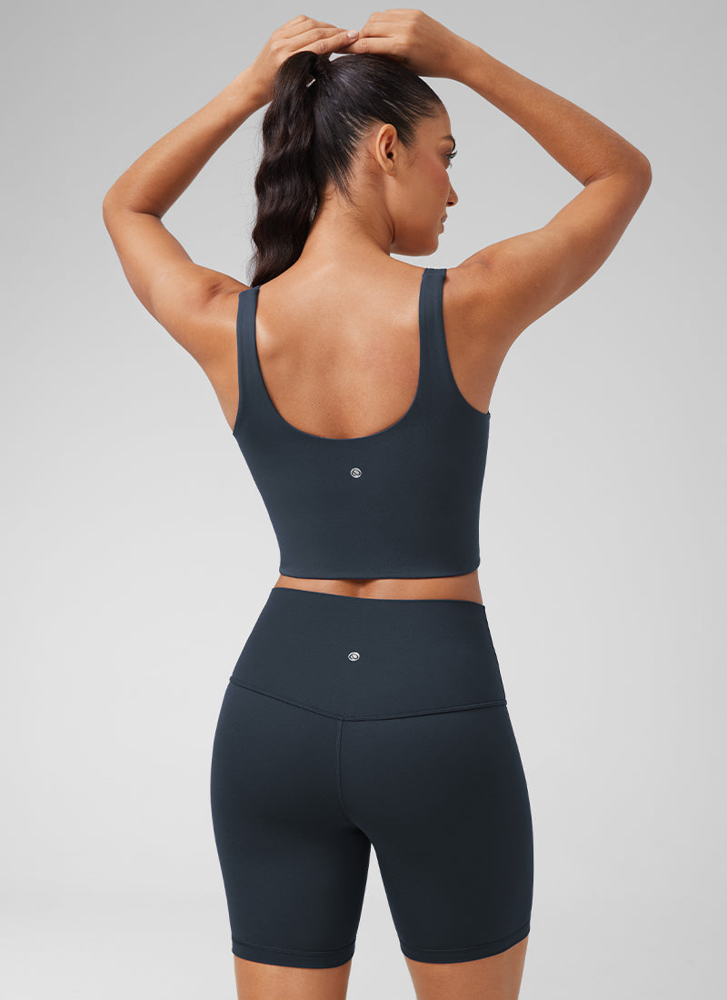 Cawan Acuan Yoga Wanita CRZ YOGA Butterluxe Bra Longline V Neck True Navy