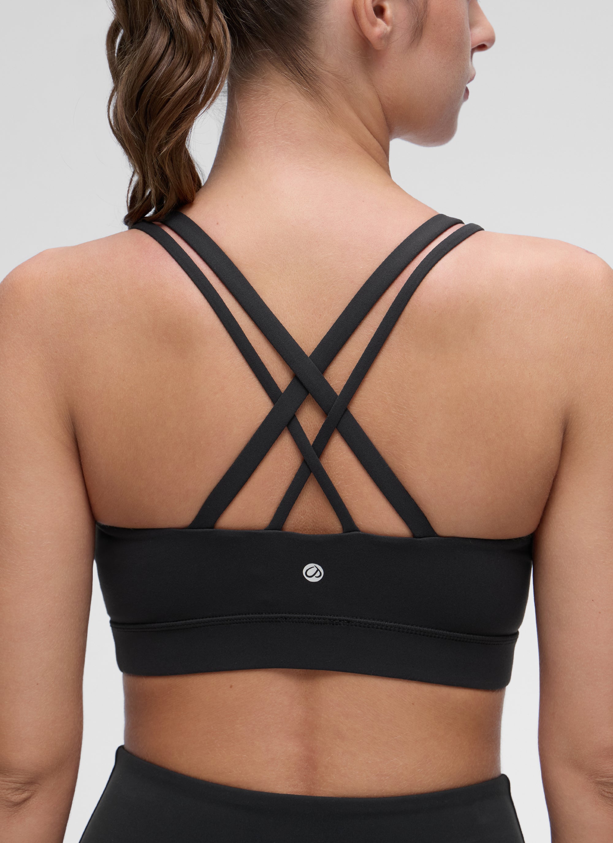 Bra Sukan Acuan Tali Berganda Sokongan Ringan Yoga Wanita CRZ YOGA Hitam