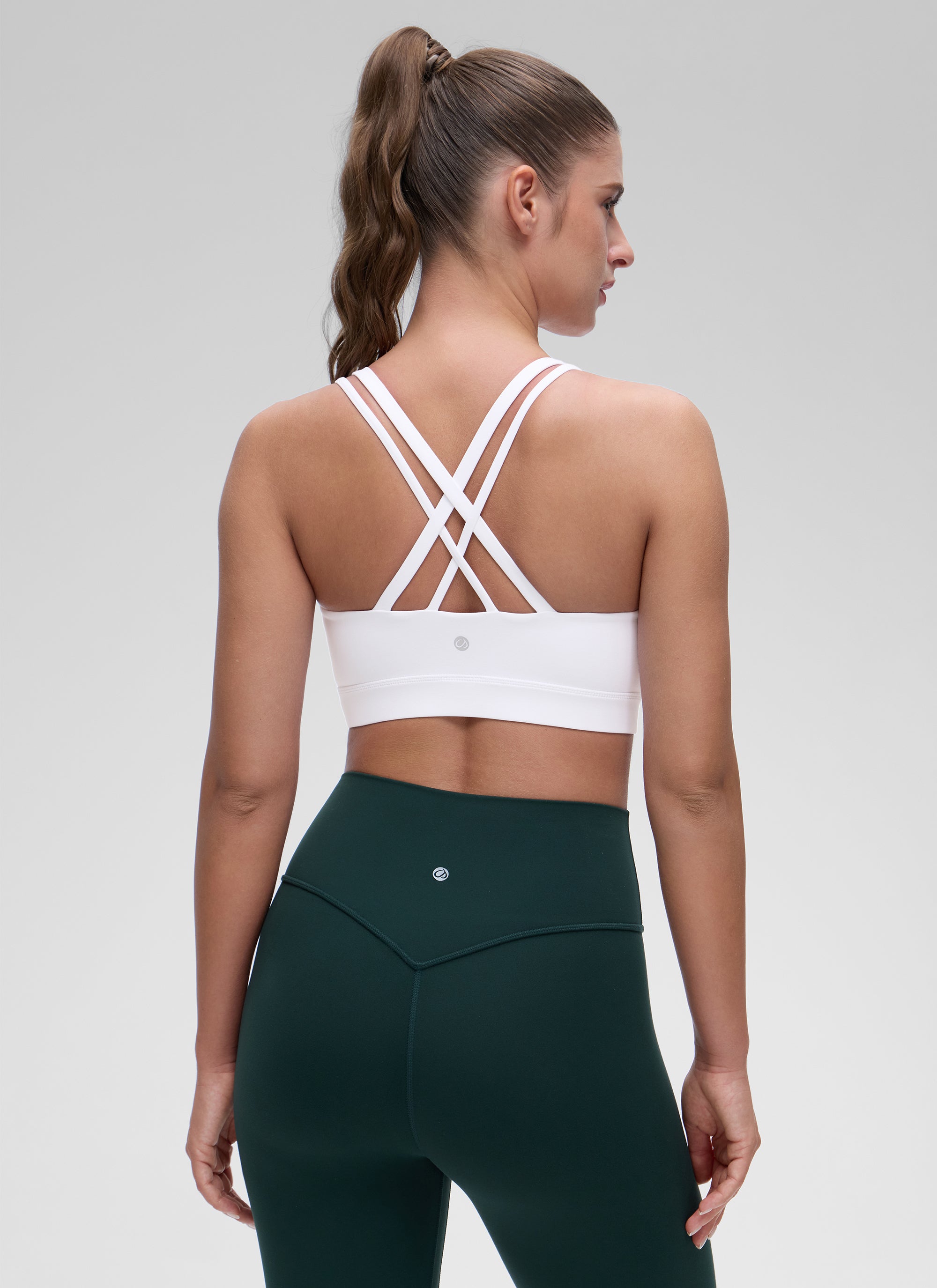 Bra Sukan Acuan Tali Berganda Sokongan Ringan Yoga Wanita CRZ YOGA Putih