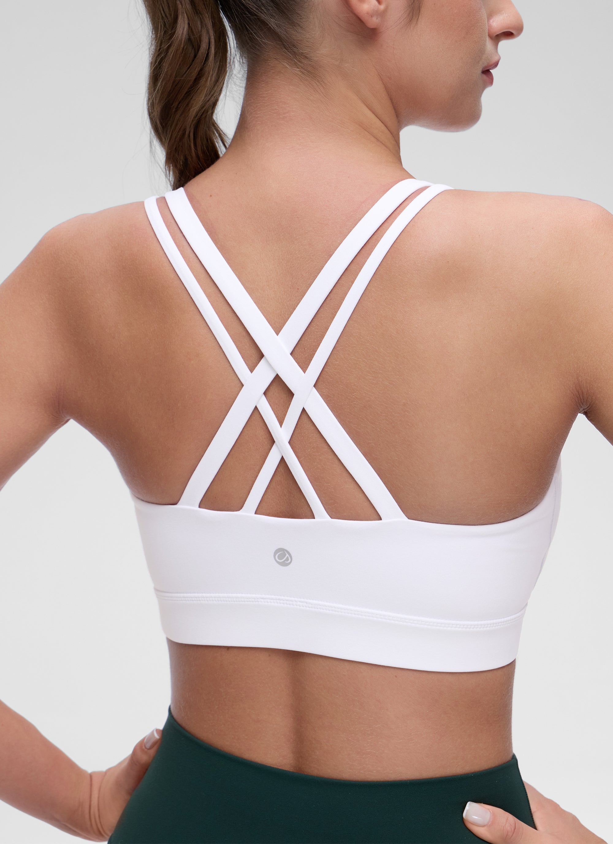 Bra Sukan Acuan Tali Berganda Sokongan Ringan Yoga Wanita CRZ YOGA Putih