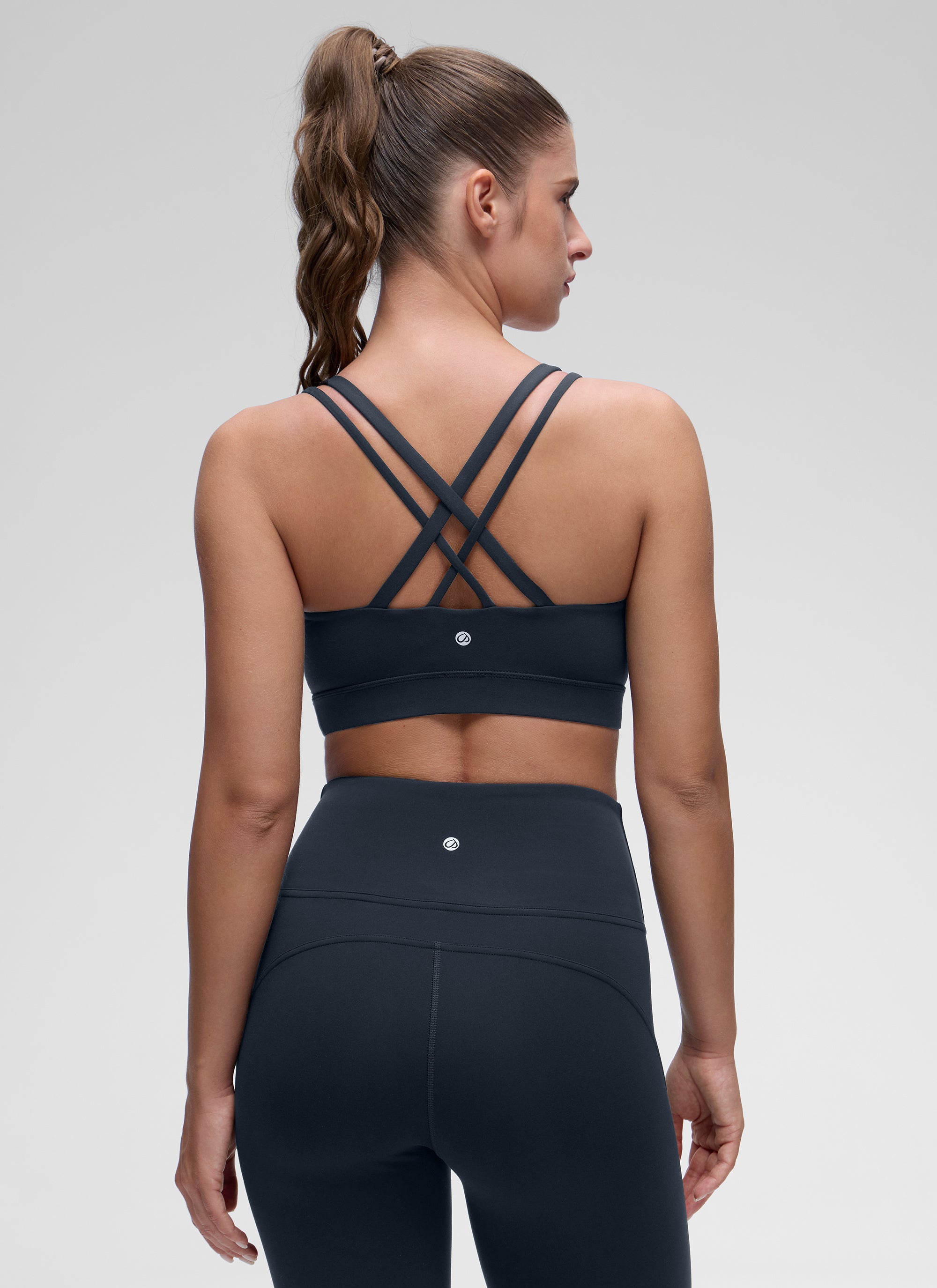 Bra Sukan Acuan Tali Berganda Sokongan Ringan Wanita CRZ YOGA True Navy