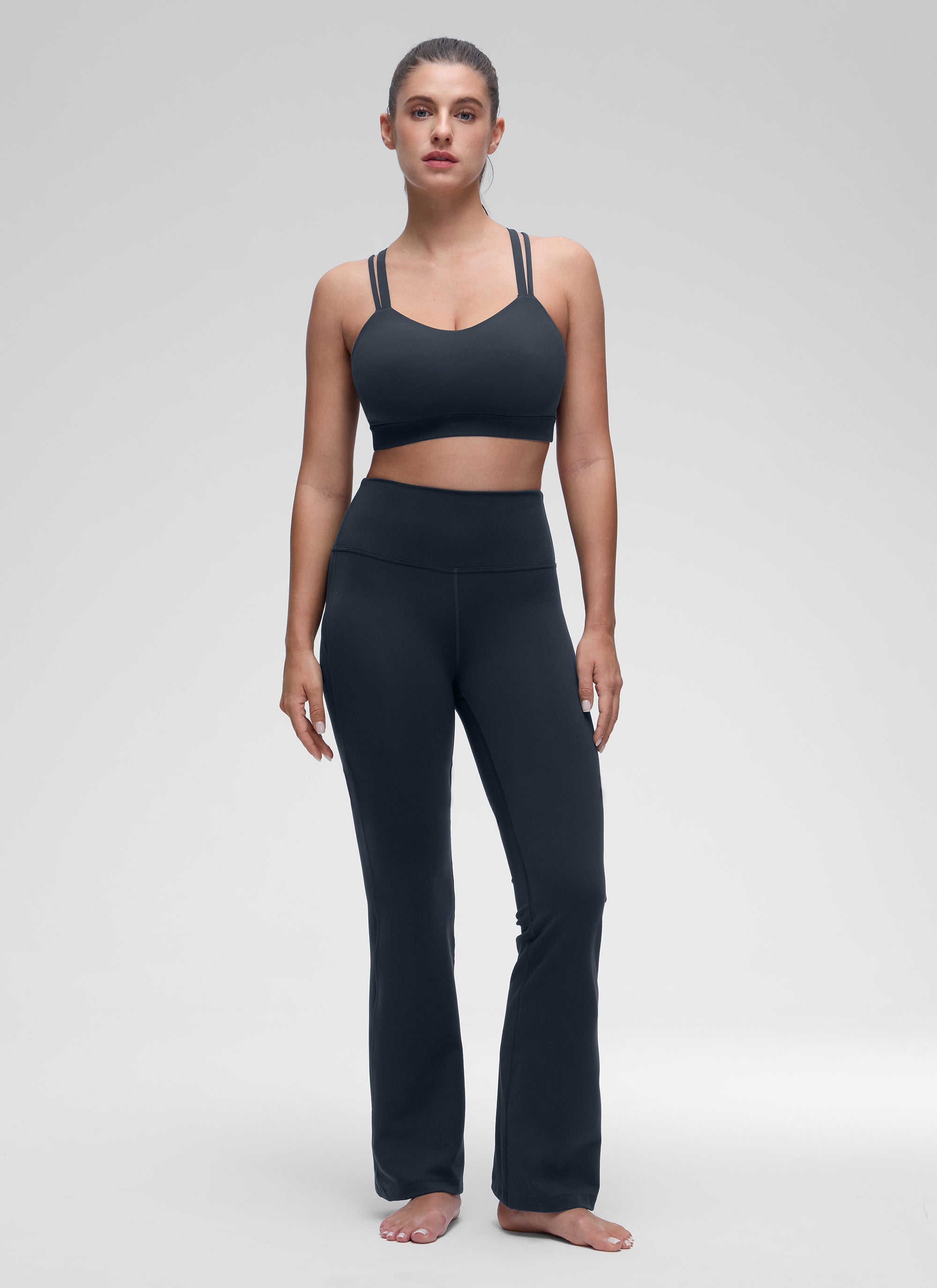 Bra Sukan Acuan Tali Berganda Sokongan Ringan Wanita CRZ YOGA True Navy