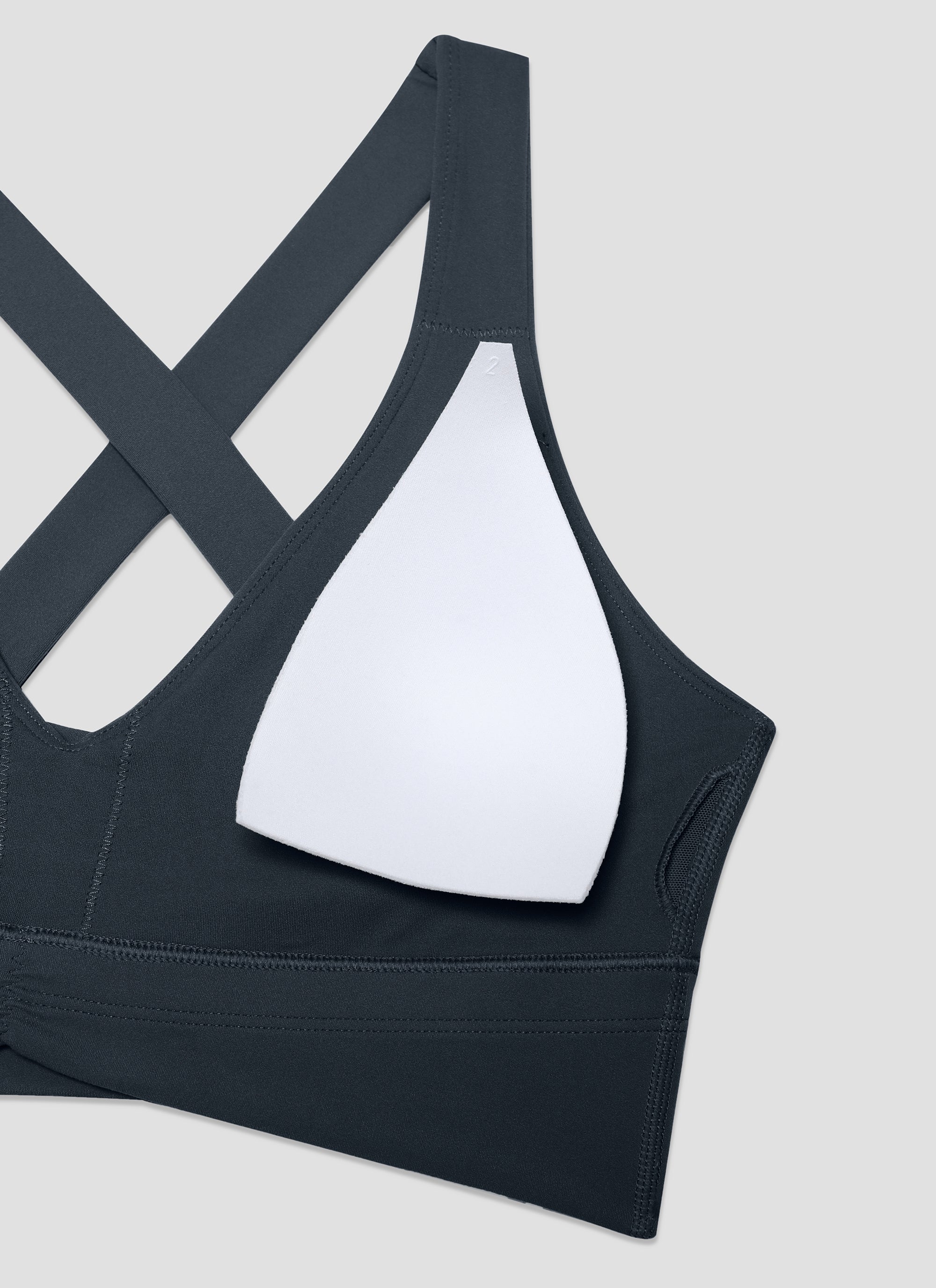 Sokongan Ringan Wanita CRZ YOGA Butterluxe Yoga Bra Ruched V Neck True Navy