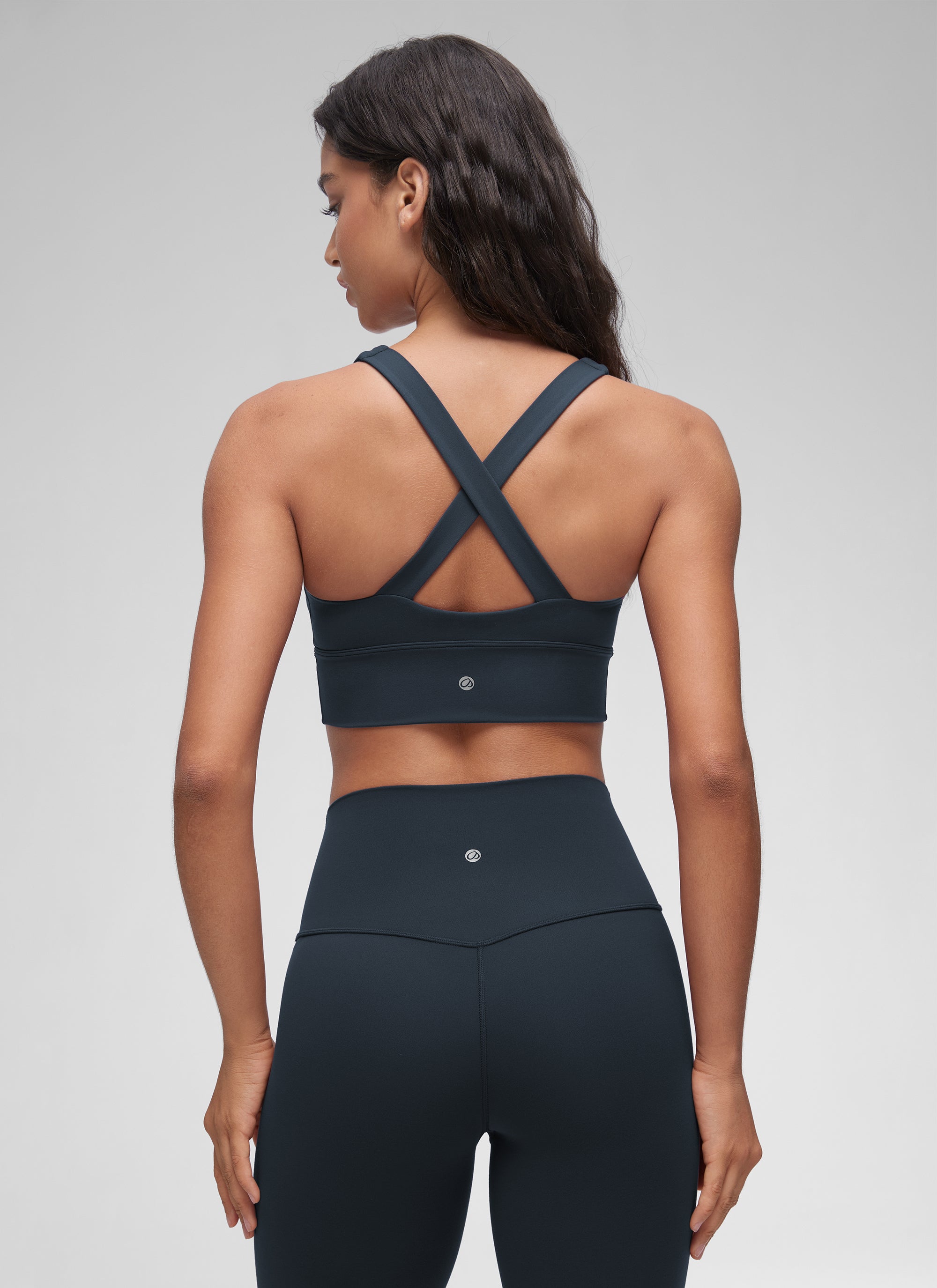 Sokongan Ringan Wanita CRZ YOGA Butterluxe Yoga Bra Ruched V Neck True Navy