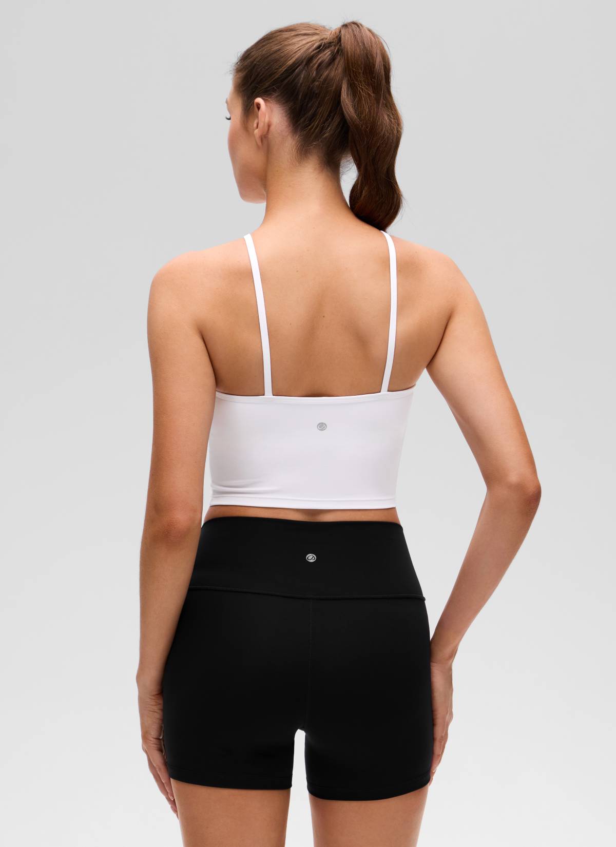 CRZ YOGA Wanita Butterluxe Bra Tank Crop Halter Yoga Cross Terbina Dalam Putih