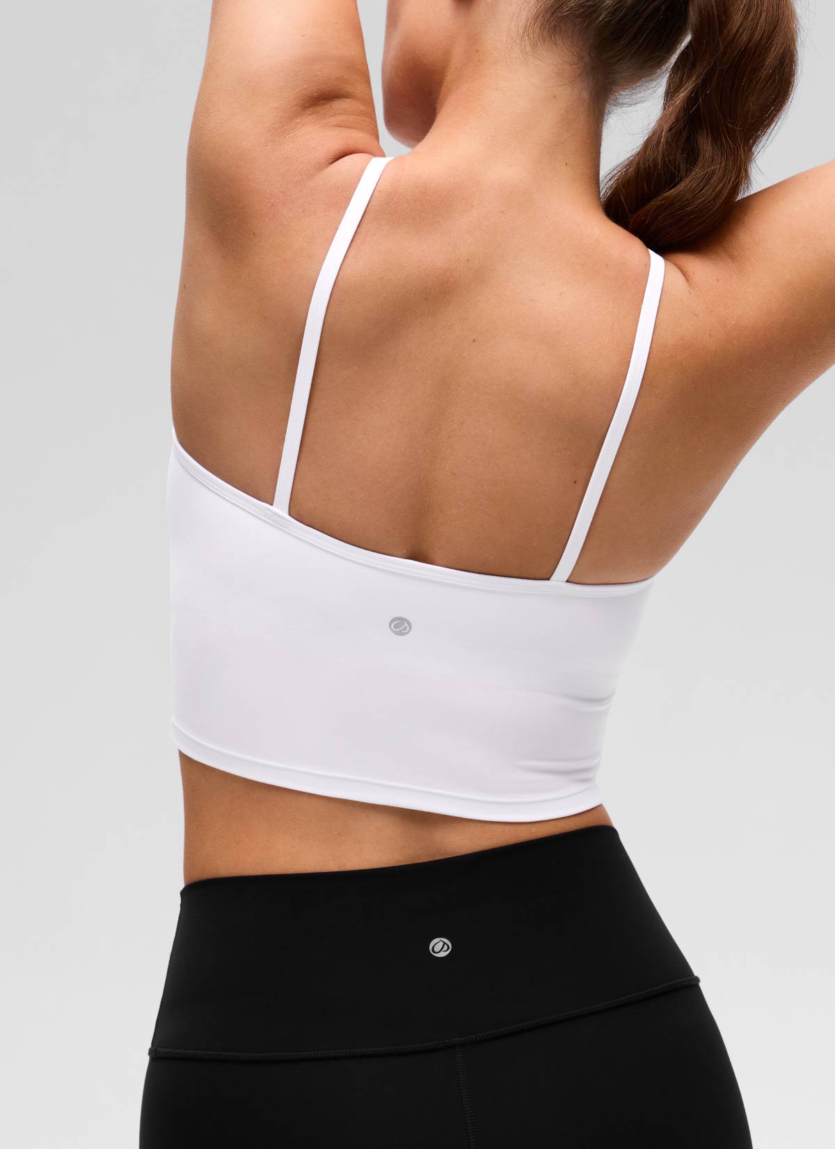 CRZ YOGA Wanita Butterluxe Bra Tank Crop Halter Yoga Cross Terbina Dalam Putih