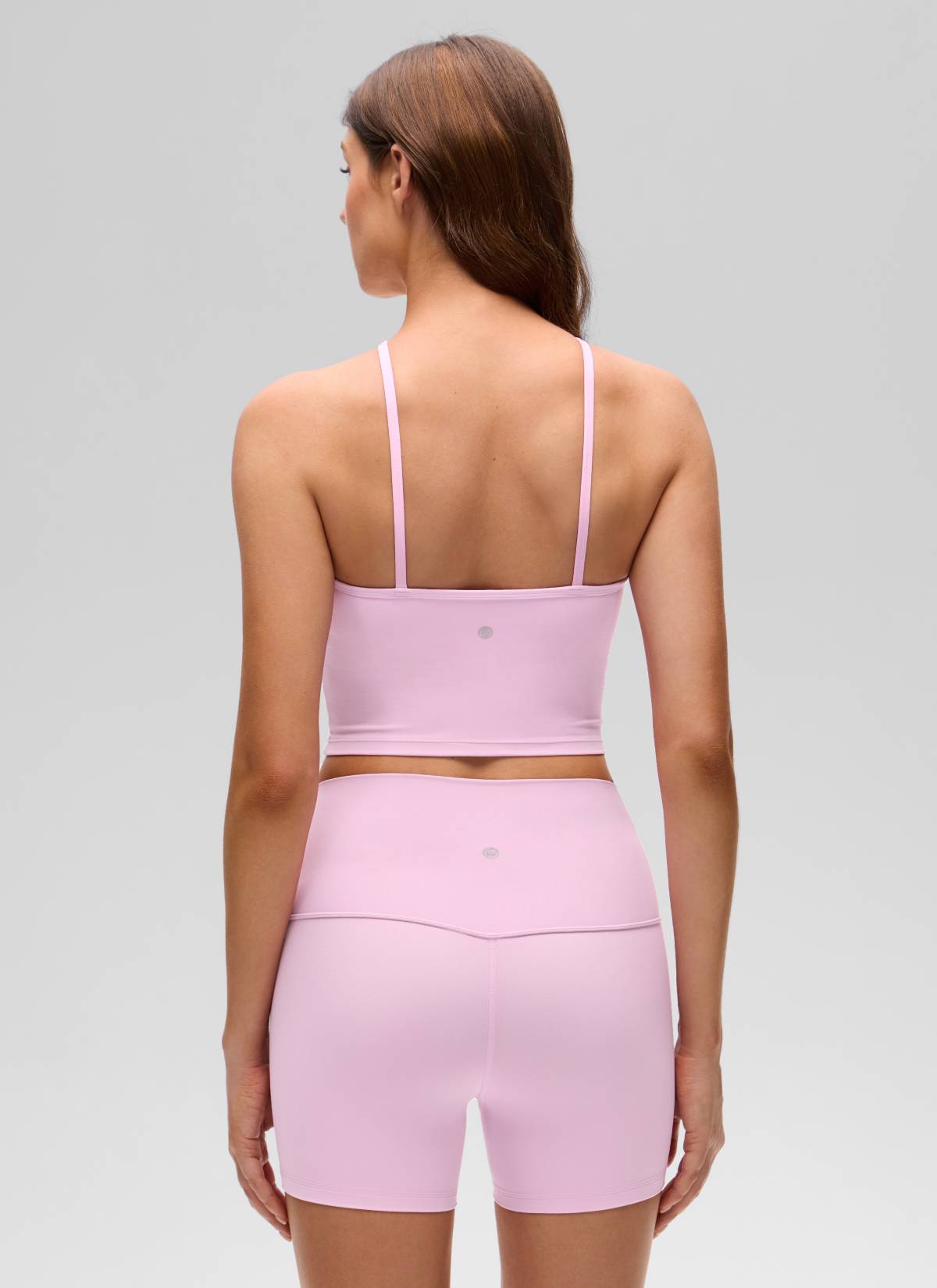 CRZ YOGA Wanita Butterluxe Bra Tank Yoga Cross Halter Crop Terbina Dalam Vita Pink