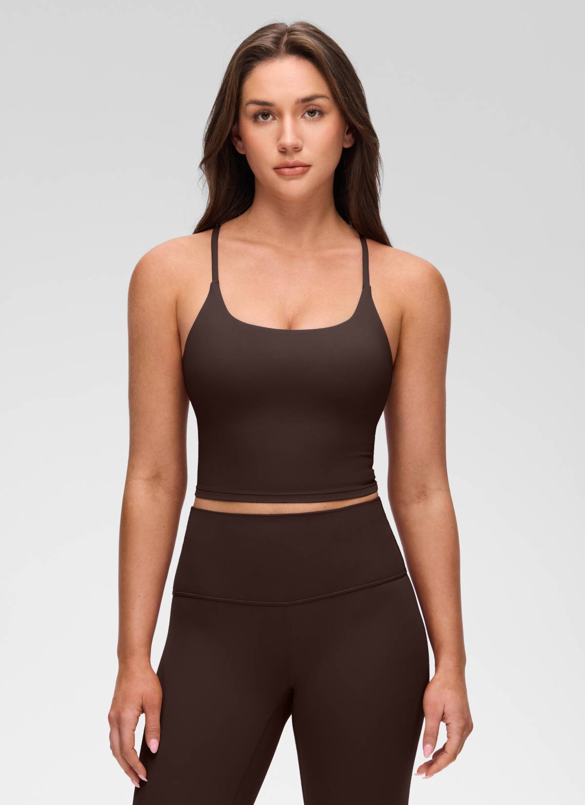CRZ YOGA Wanita Butterluxe Bra Built-in Bertali Leher U Bersalut Silang Belakang