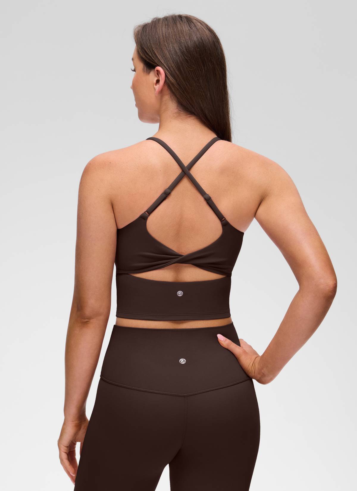 CRZ YOGA Wanita Butterluxe Bra Built-in Bertali Leher U Bersalut Silang Belakang