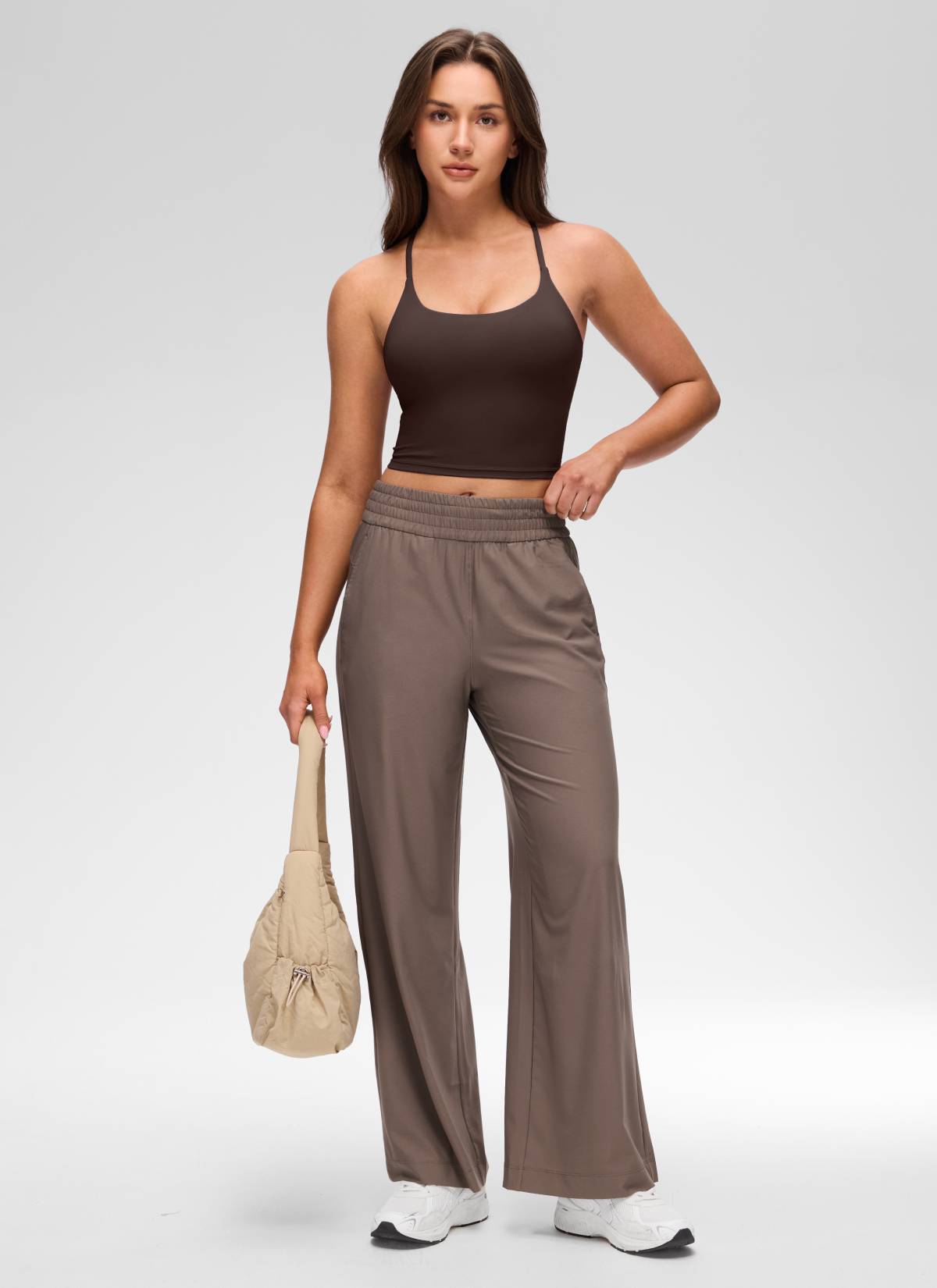 CRZ YOGA Wanita Butterluxe Bra Built-in Bertali Leher U Bersalut Silang Belakang