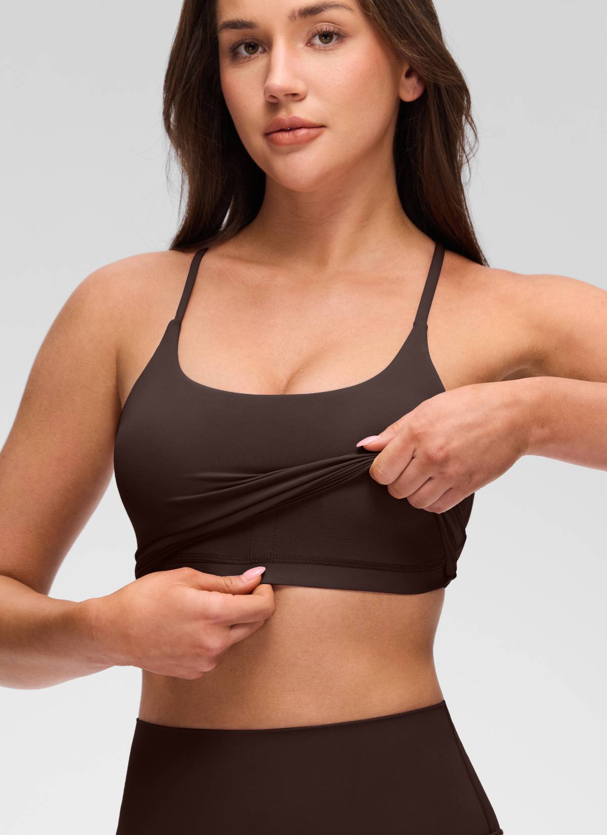 CRZ YOGA Wanita Butterluxe Bra Built-in Bertali Leher U Bersalut Silang Belakang
