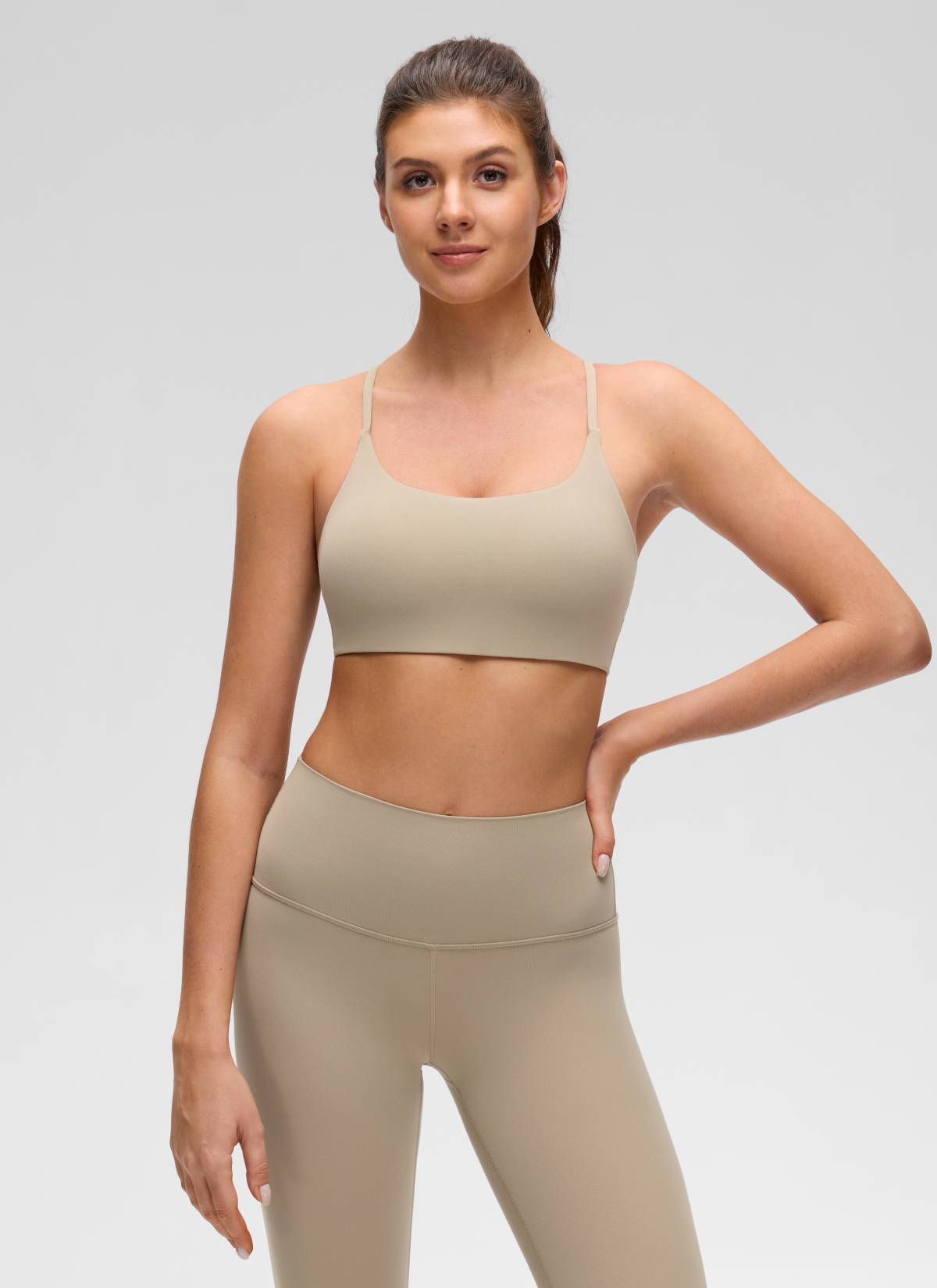 Bra Sukan Leher Bentuk Senduk Silang Pusing Yoga Butterluxe Wanita CRZ YOGA Oak