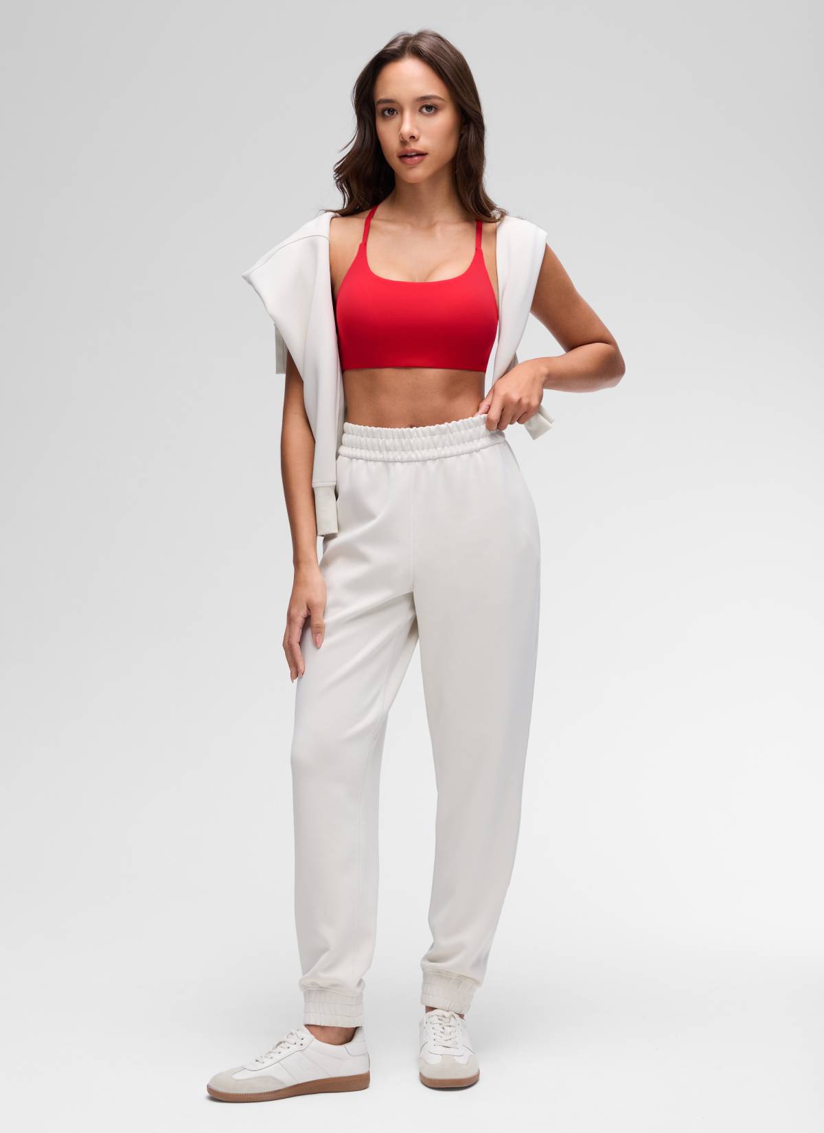 CRZ YOGA Wanita Butterluxe Bra Sukan Yoga Scoop Neck Twist Cross Back Aurora Red