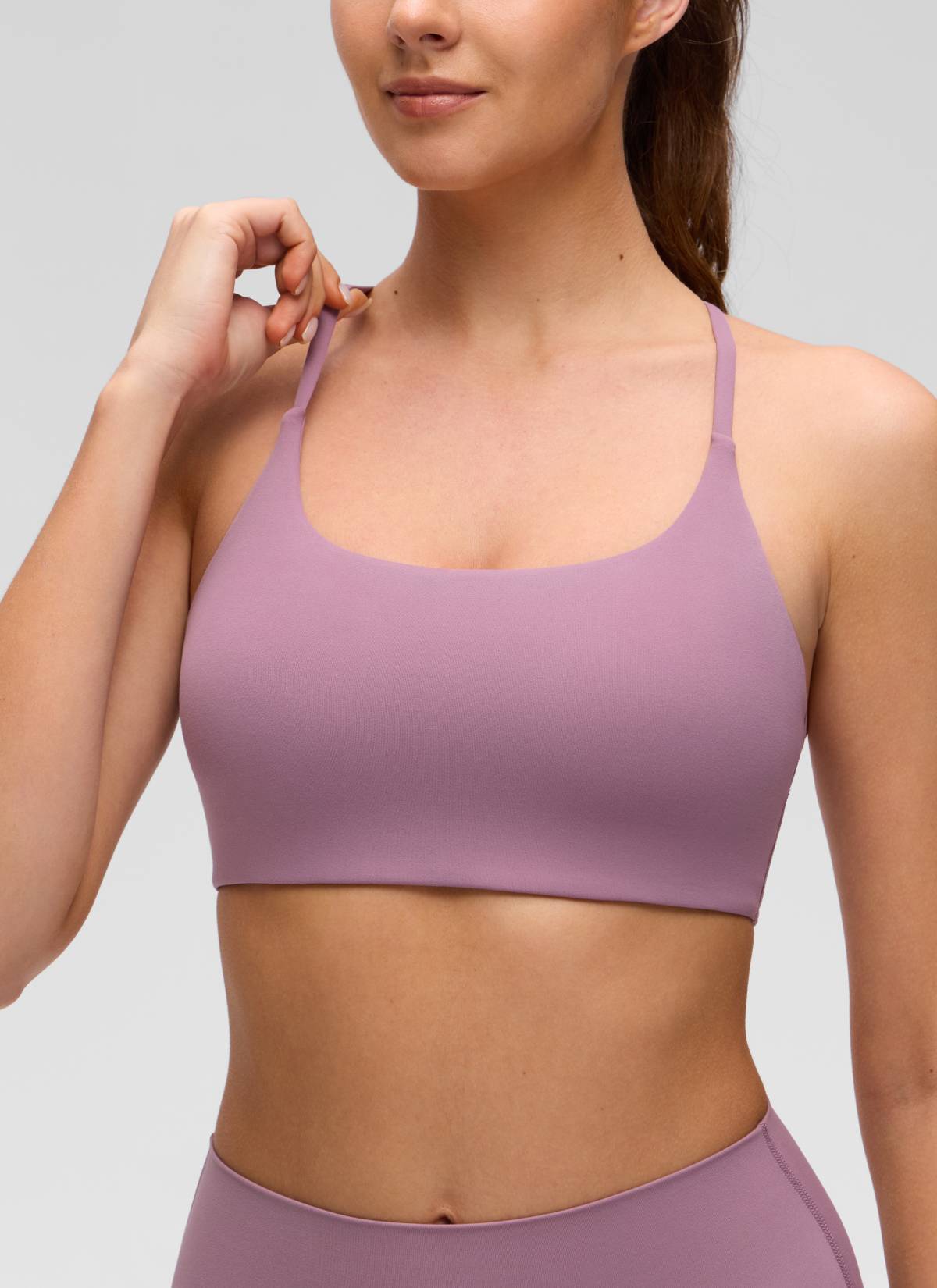 Bra Sukan Leher Bentuk Senduk Silang Pusing Yoga Butterluxe Wanita CRZ YOGA Light Lavender
