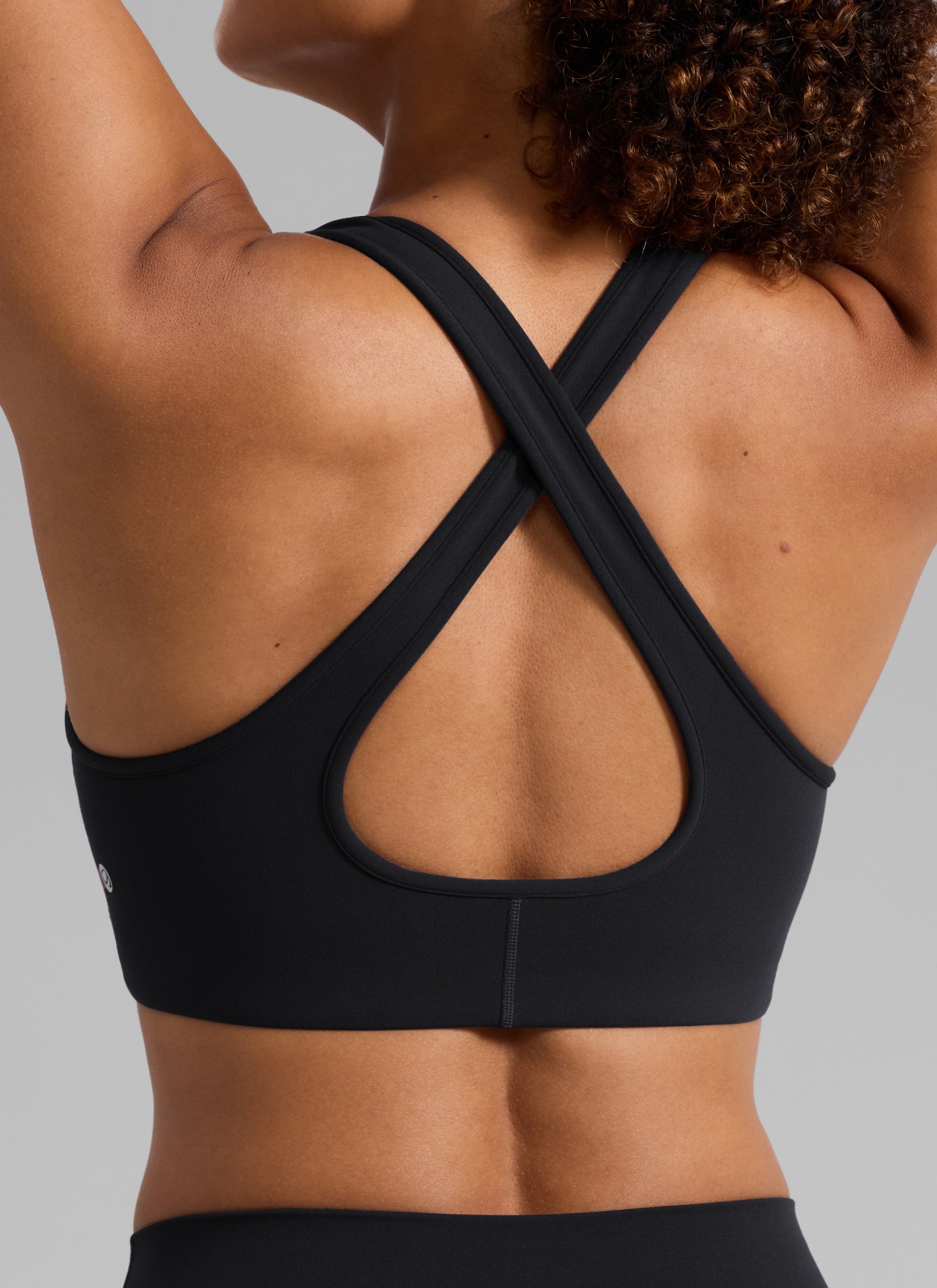 Bra Sukan Butterlift® Leher V Dalam Bersilang Belakang CRZ YOGA Wanita Hitam