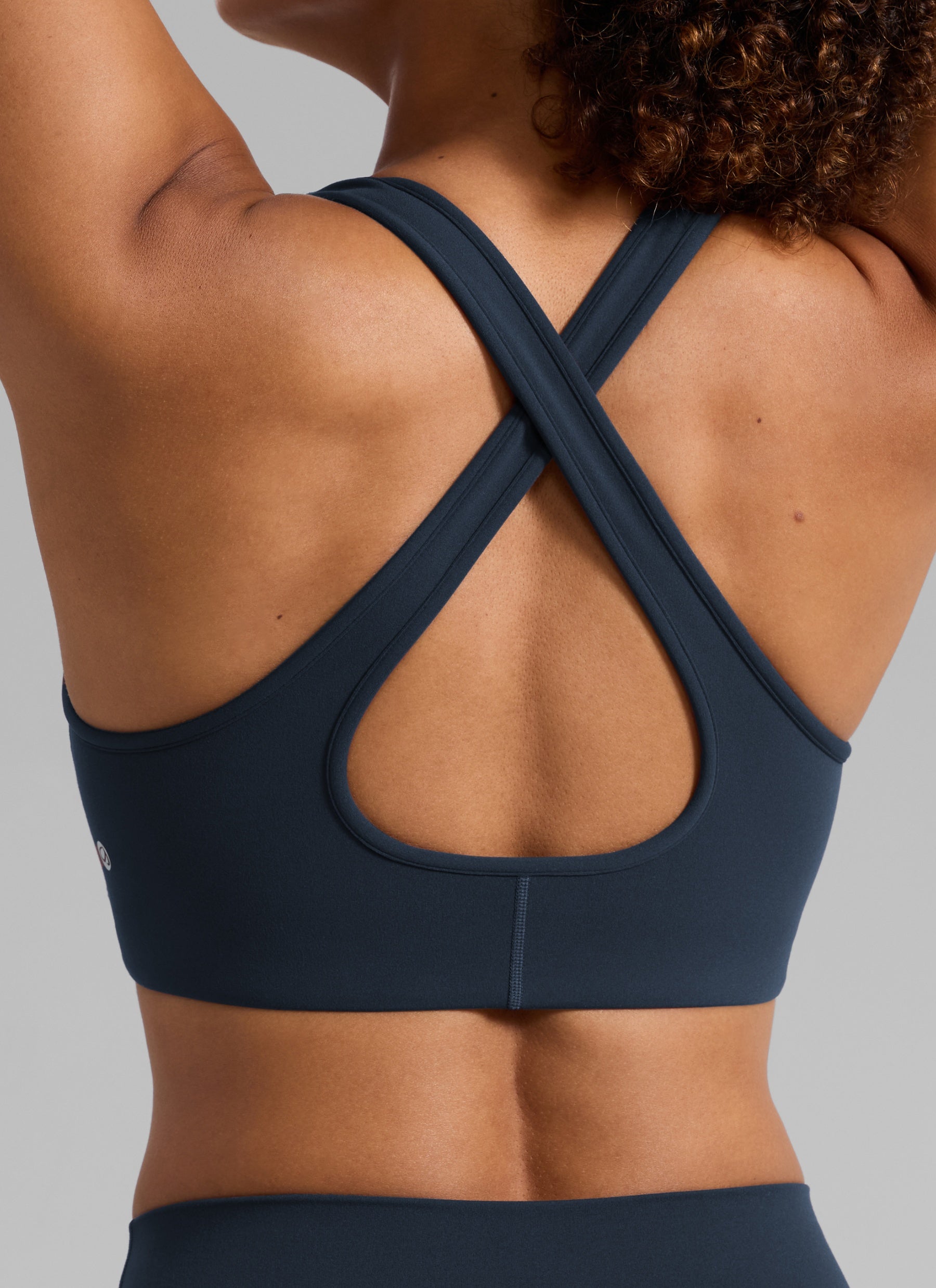 Bra Sukan Butterlift® CRZ YOGA Wanita Senaman Leher V Dalam Silang Belakang True Navy