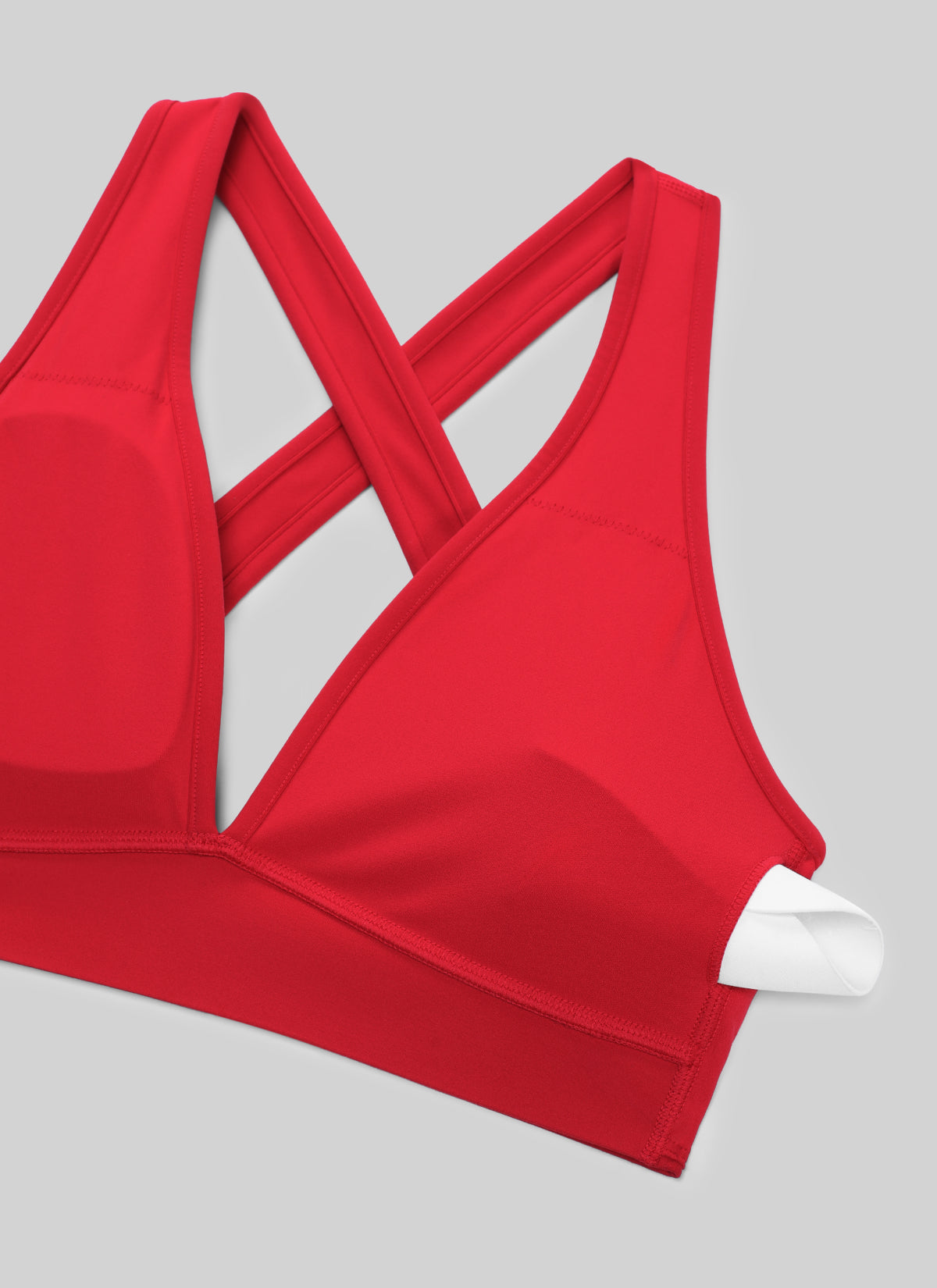 Bra Sukan Butterlift® Senaman CRZ YOGA Wanita Leher V Dalam Silang Belakang Aurora Merah