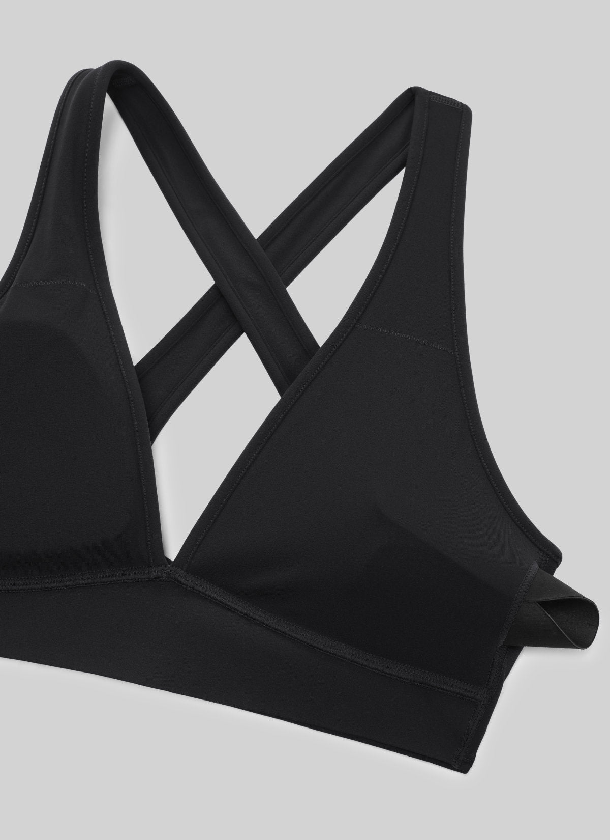 Bra Sukan Butterlift® Leher V Dalam Bersilang Belakang CRZ YOGA Wanita Hitam