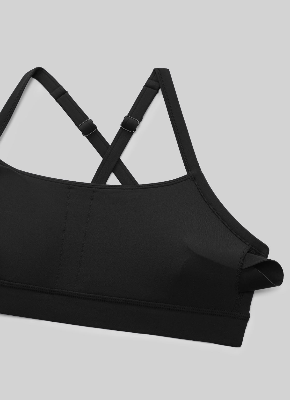CRZ YOGA Wanita Butterlift Bra Sukan Lubang Kunci Leher U Yoga Bersilang Belakang Hitam