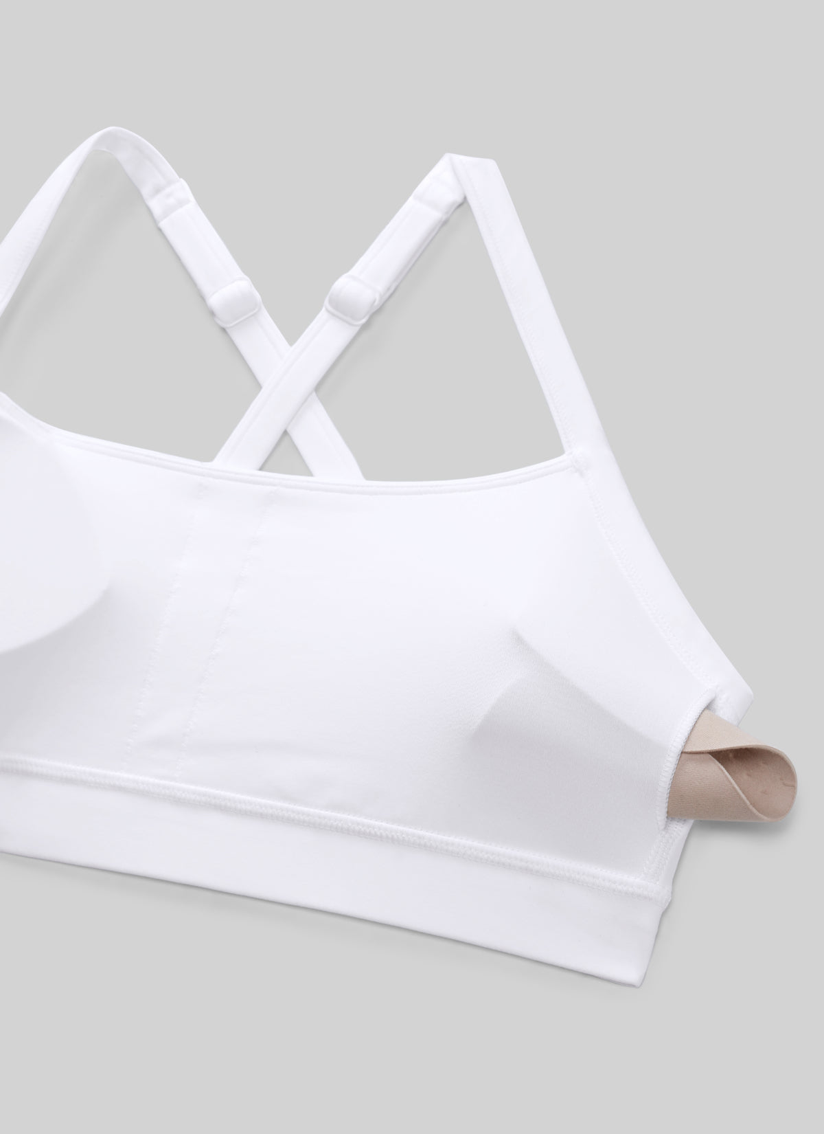 CRZ YOGA Wanita Butterlift Bra Sukan Lubang Kunci Leher U Yoga Putih