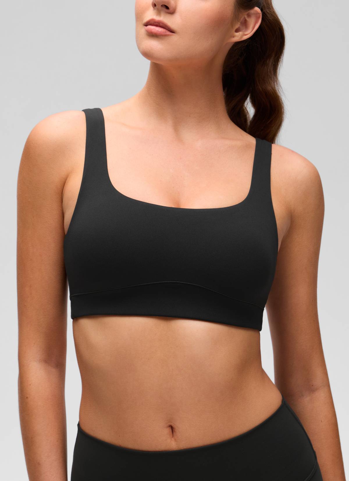 CRZ YOGA Wanita Butterluxe Bra Sukan Belakang Yoga U Sokongan Cahaya Hitam
