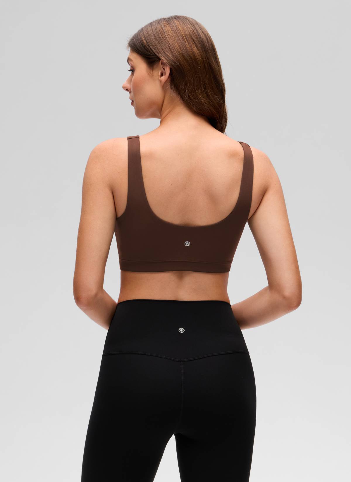 CRZ YOGA Wanita Butterluxe Bra Sukan Belakang Yoga U Sokongan Cahaya Coklat Lava