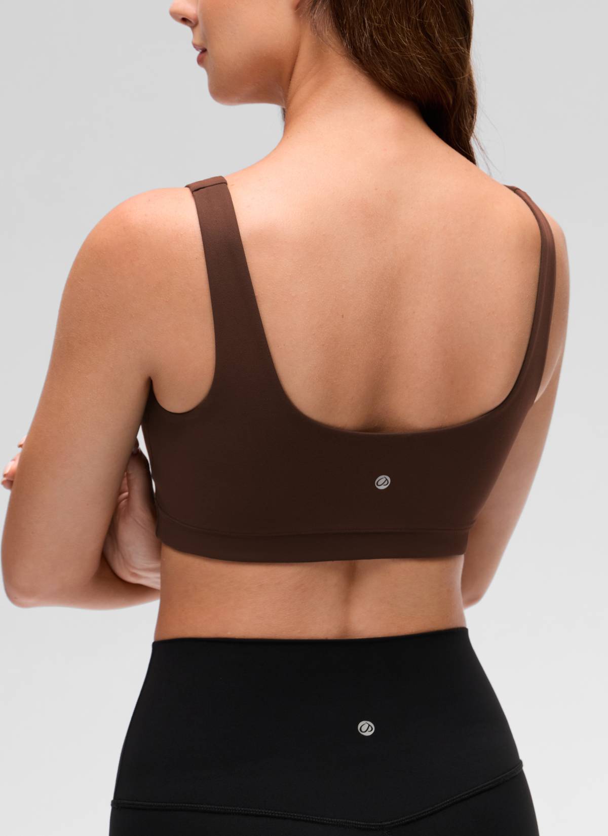 CRZ YOGA Wanita Butterluxe Bra Sukan Belakang Yoga U Sokongan Cahaya Coklat Lava