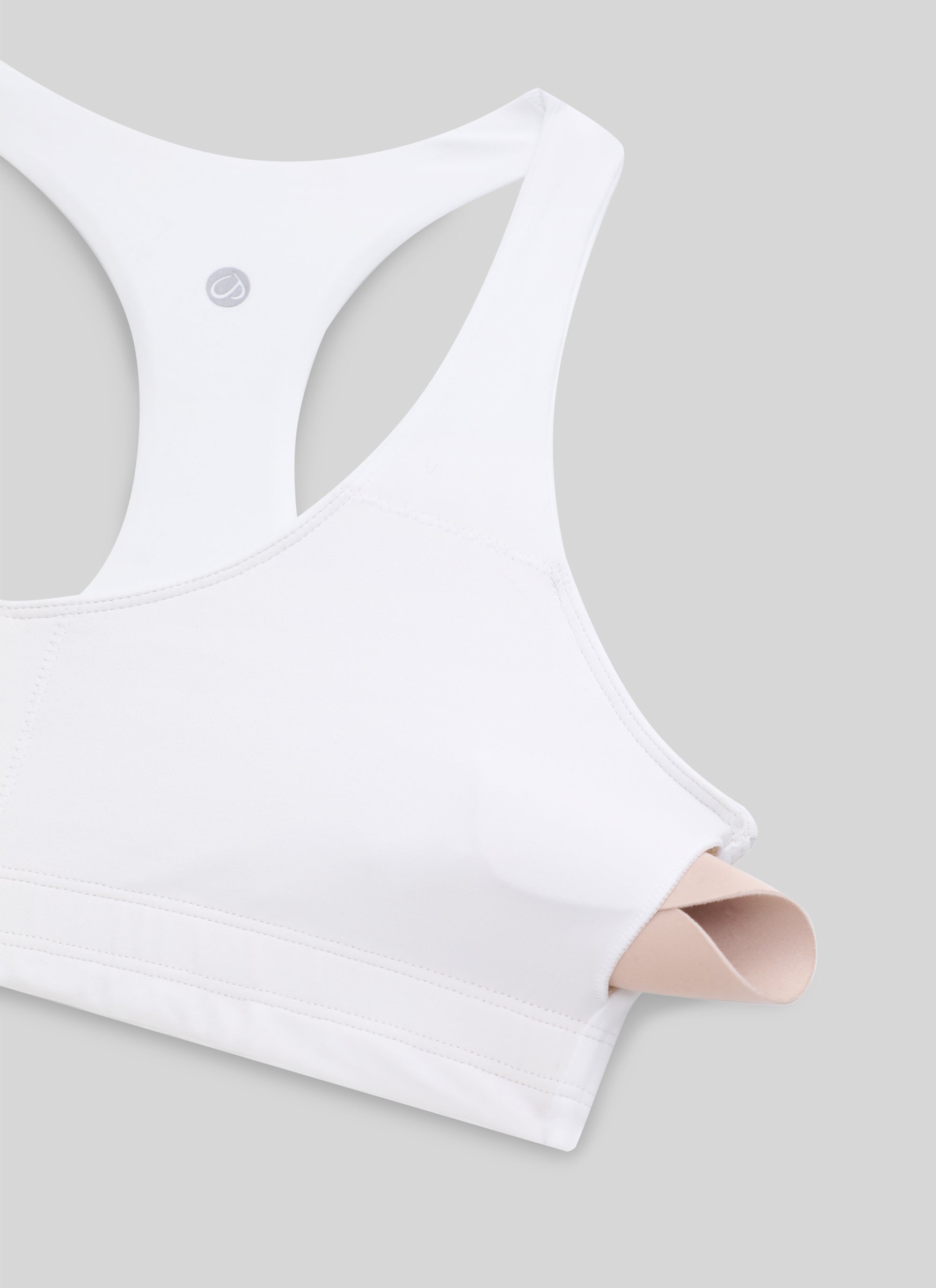 CRZ YOGA Wanita Butterluxe Bra Sukan Yoga V Neck RacerBack Binaan Dalam Putih