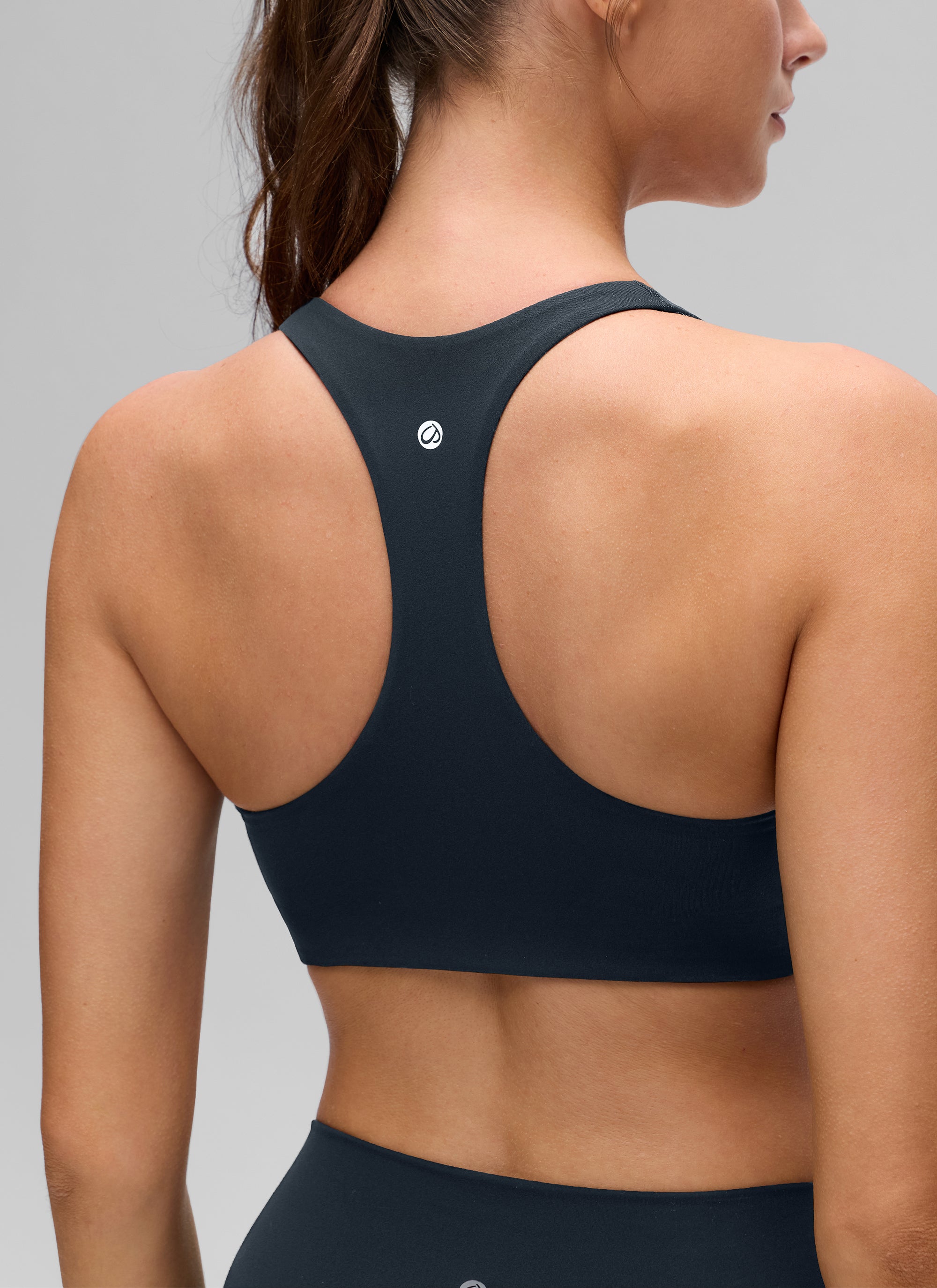 CRZ YOGA Wanita Butterluxe Bra Sukan Yoga V Neck RacerBack Binaan Dalam True Navy
