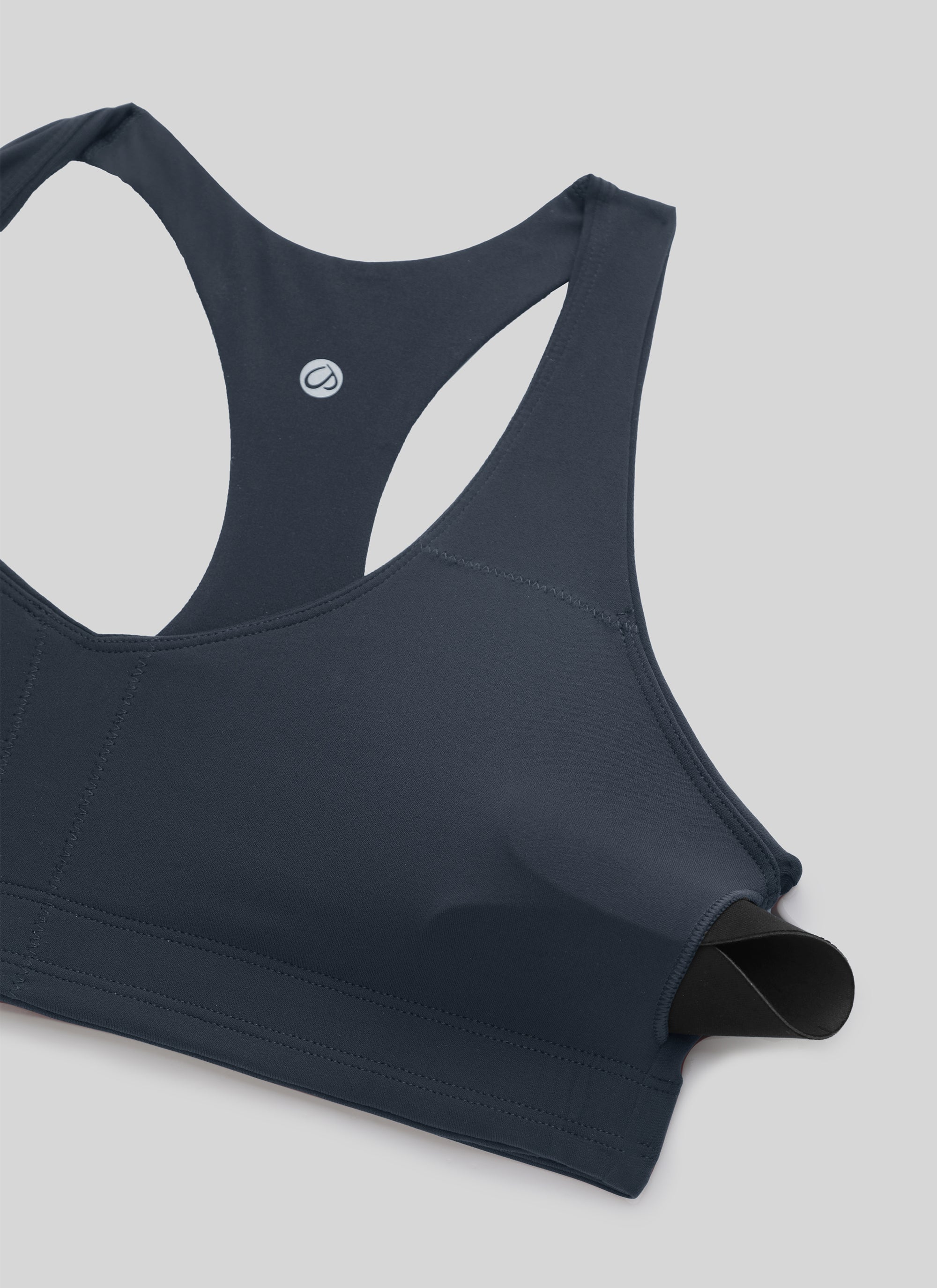 CRZ YOGA Wanita Butterluxe Bra Sukan Yoga V Neck RacerBack Binaan Dalam True Navy