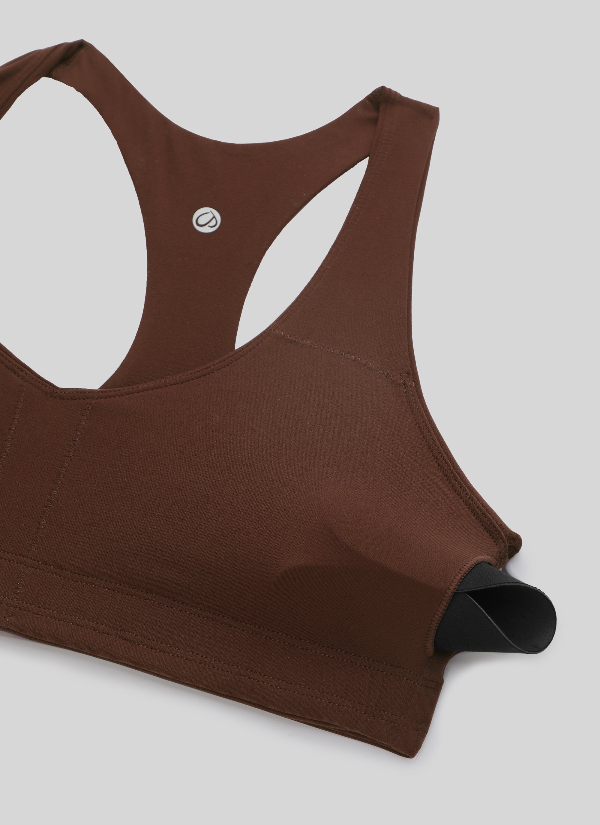 CRZ YOGA Wanita Butterluxe Bra Sukan Yoga V Neck RacerBack Binaan Dalam Coklat Lava