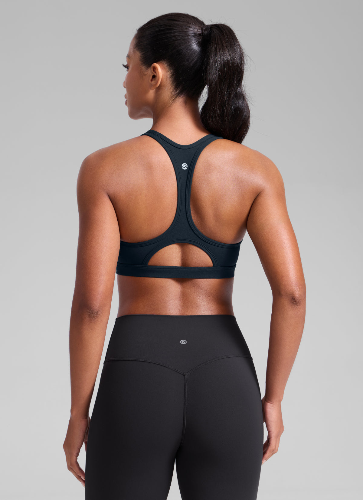 CRZ YOGA Wanita Butterlift Bra Sukan Lubang Kunci Leher U Yoga Racerback True Navy
