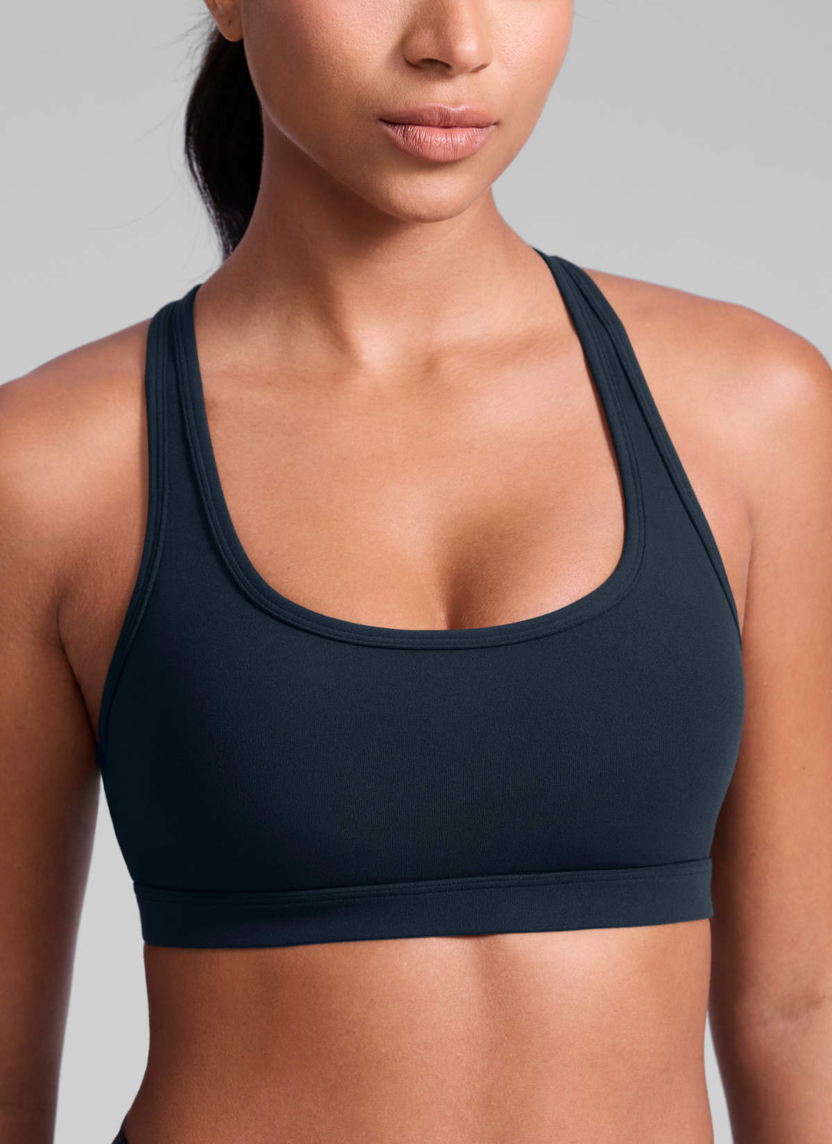 CRZ YOGA Wanita Butterlift Bra Sukan Lubang Kunci Leher U Yoga Racerback True Navy