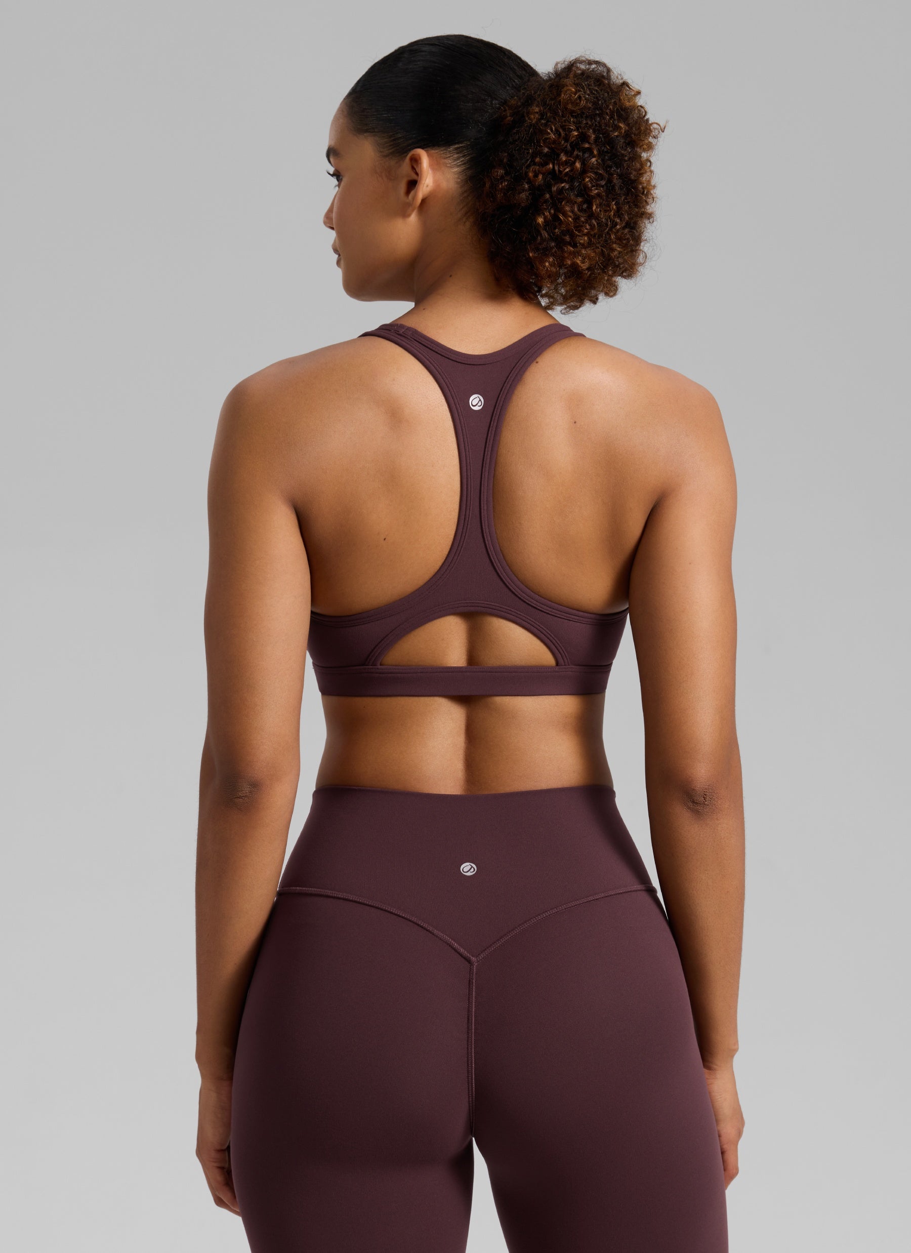 CRZ YOGA Wanita Butterlift Bra Sukan Lubang Kunci Yoga Leher U Racerback Plum Masak