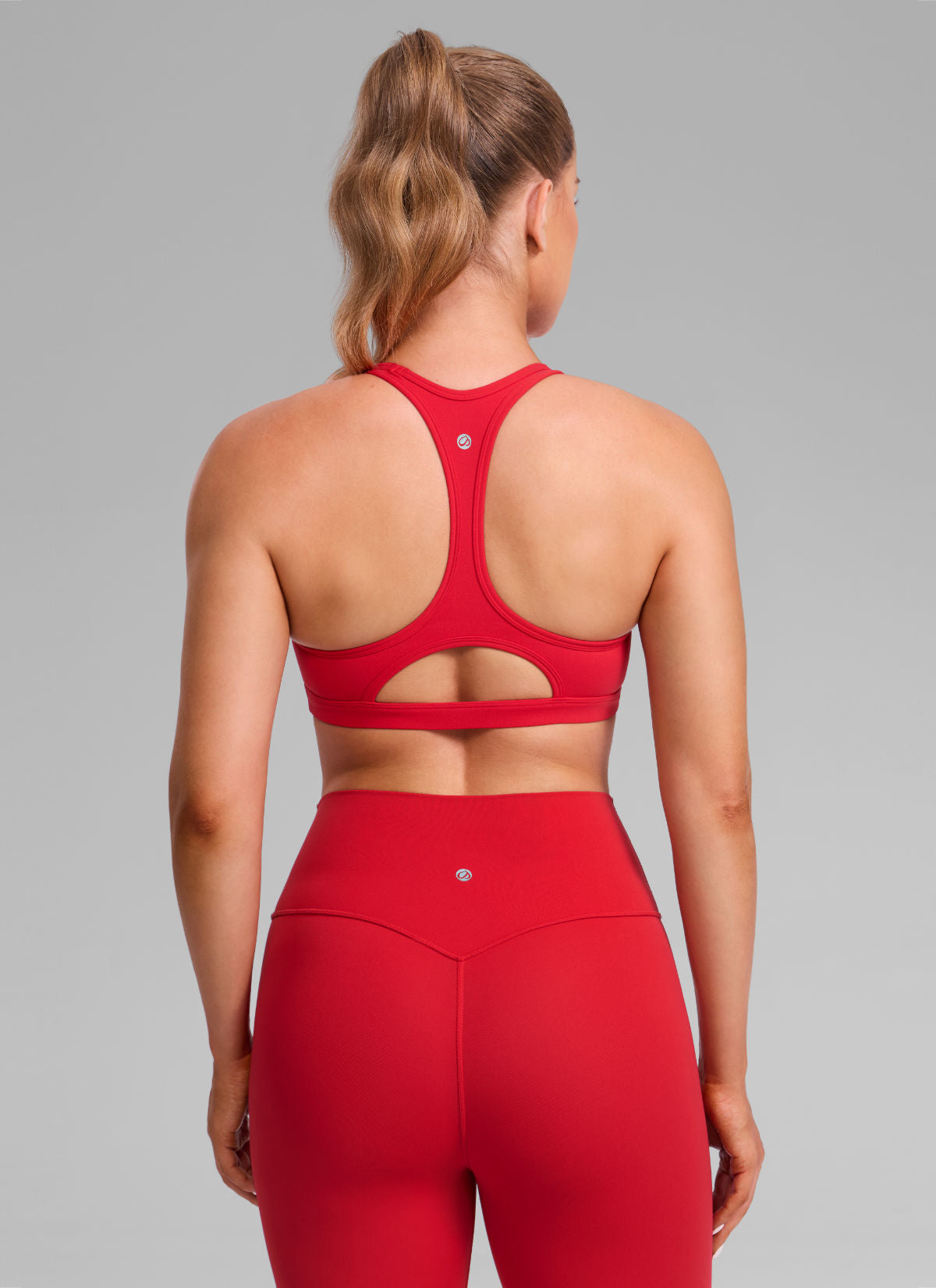 CRZ YOGA Wanita Butterlift Bra Sukan Lubang Kunci Leher U Yoga Racerback Aurora Merah