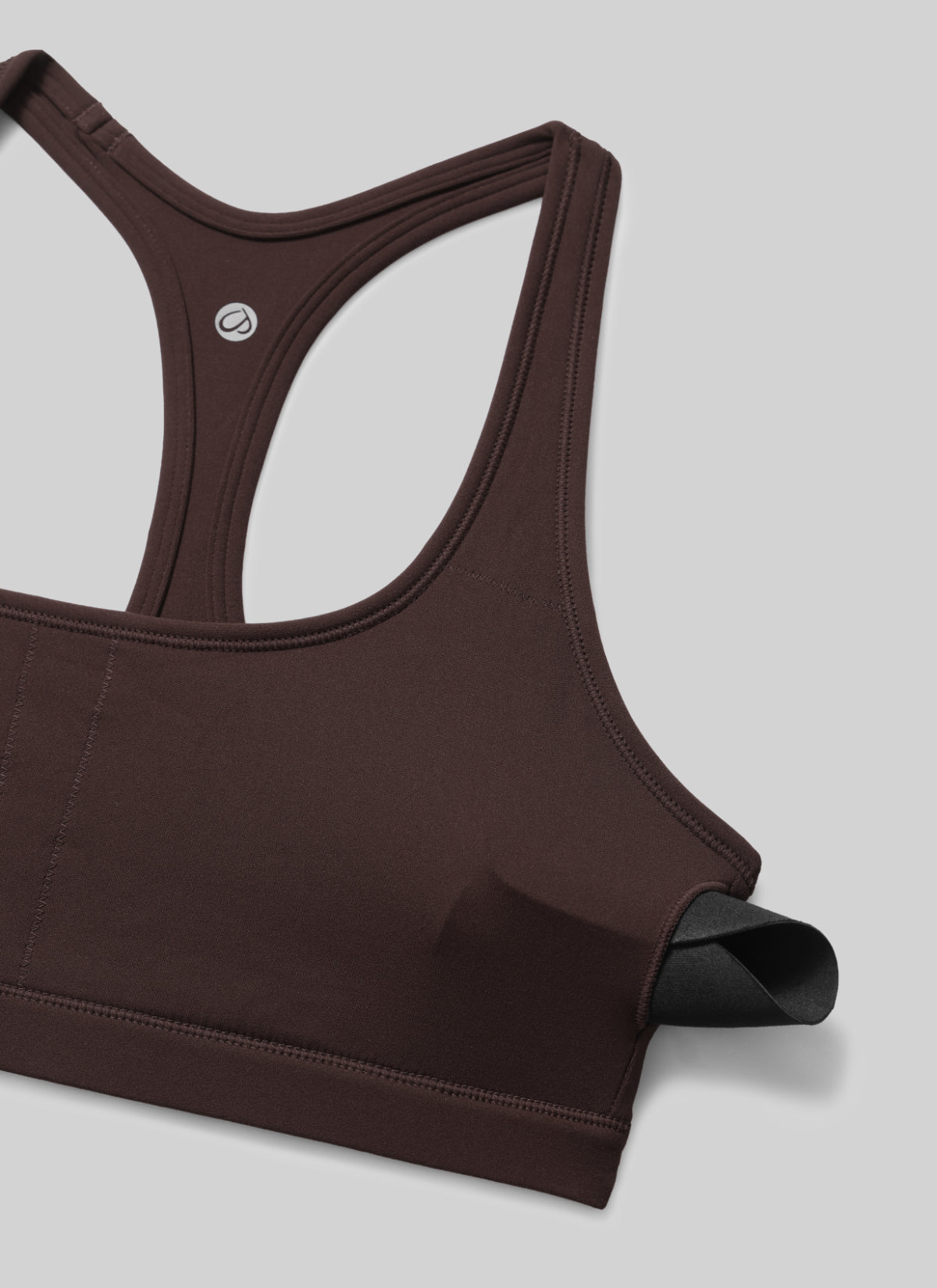 CRZ YOGA Wanita Butterlift Bra Sukan Lubang Kunci Leher U Yoga Racerback Coklat Panas Fudge