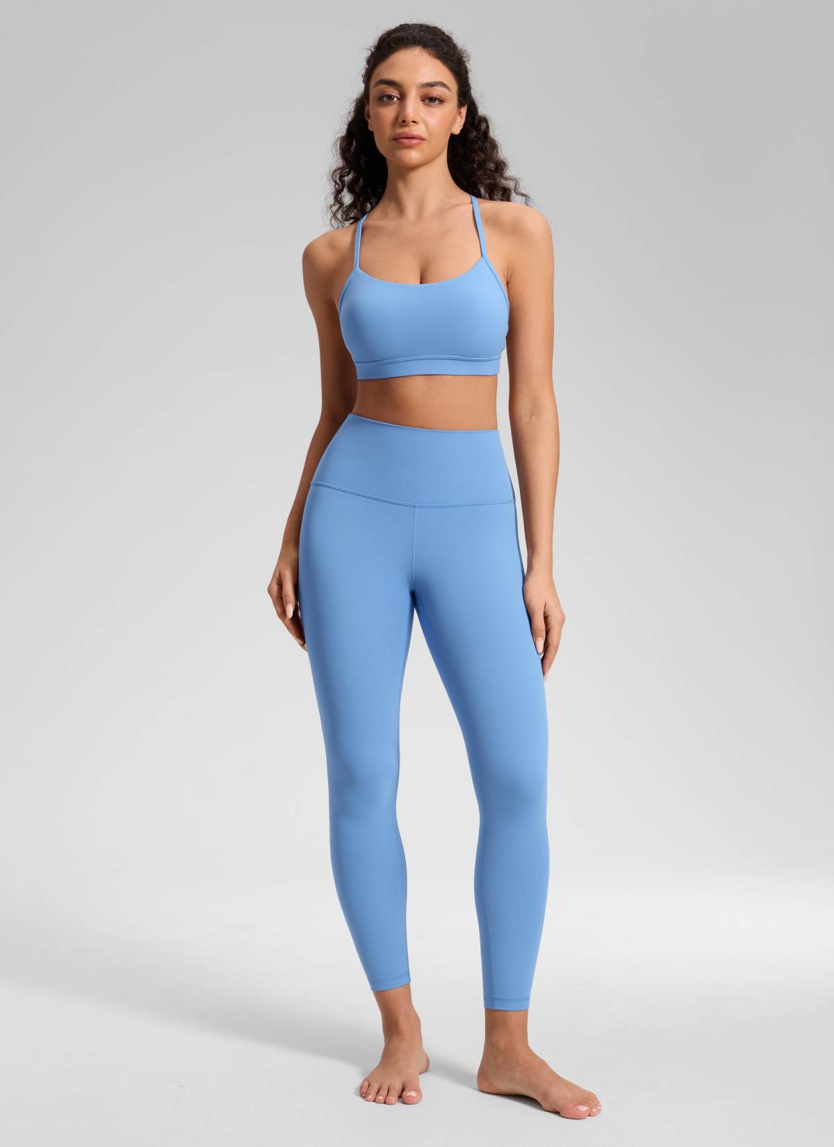 Ruang Istirehat Yoga Wanita CRZ YOGA Bertingkat Tinggi Butterluxe Legging Yoga 25'' Biru Parti