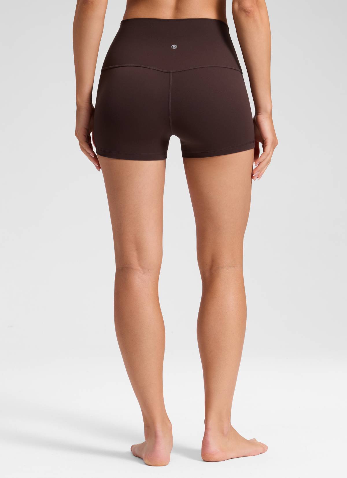 Seluar Pendek Biker Butterluxe Cangkuk Tinggi Yoga Wanita CRZ YOGA 6 cm Coklat Hot Fudge